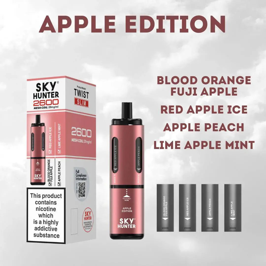 4 in 1 Sky Hunter 2600 Puffs Disposable Vape Pod Kit Pack of 5