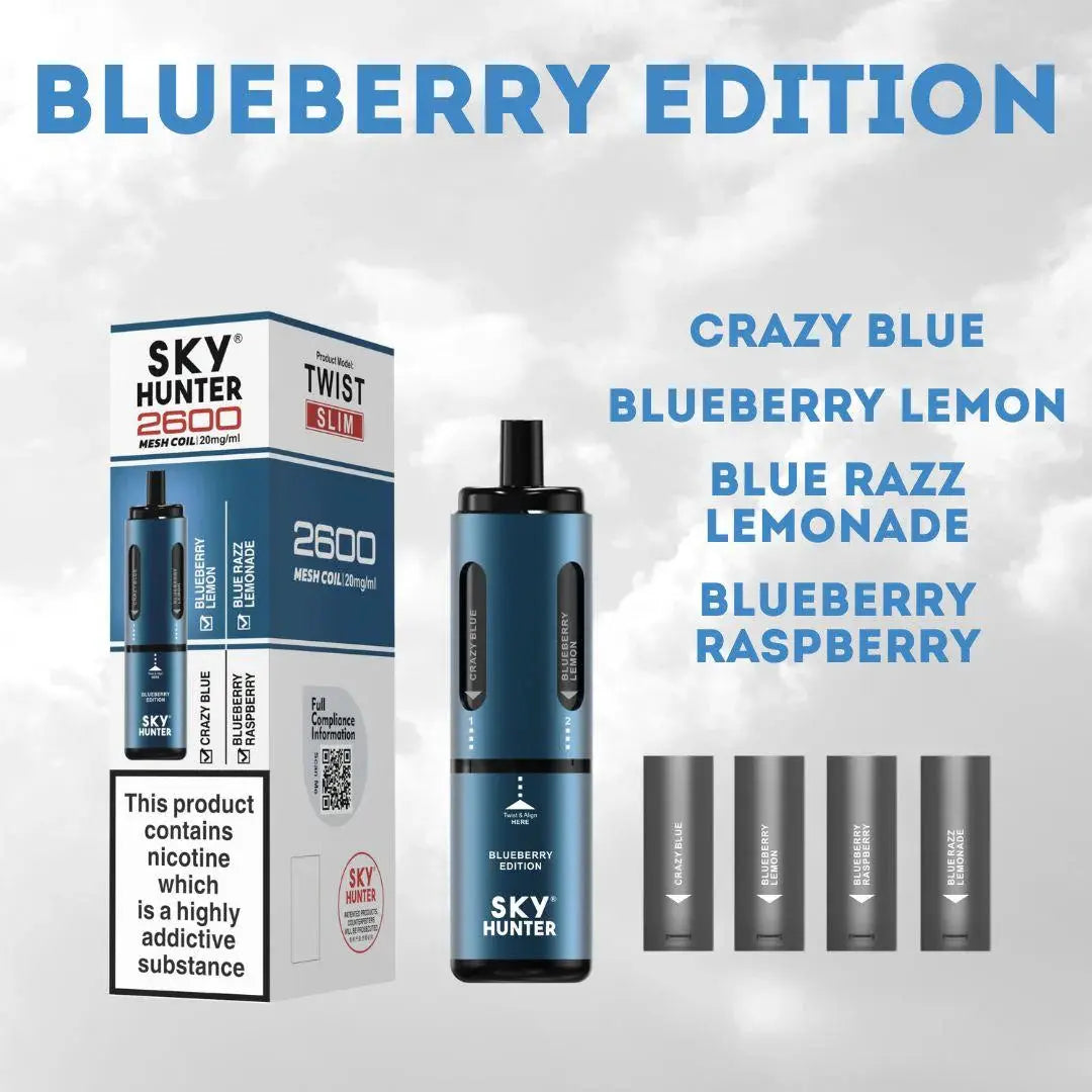 4 in 1 Sky Hunter 2600 Puffs Disposable Vape Pod Kit Pack of 5