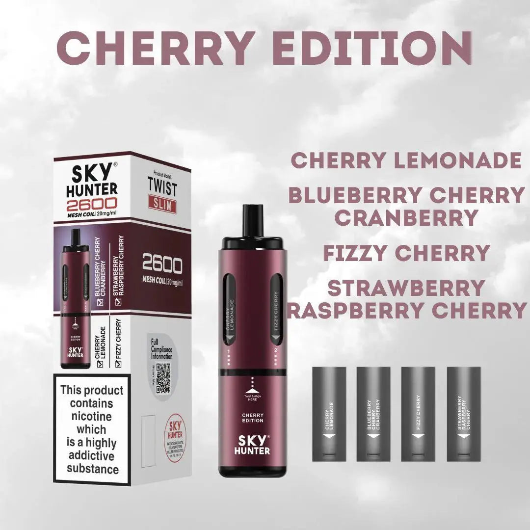 4 in 1 Sky Hunter 2600 Puffs Disposable Vape Pod Kit Pack of 5