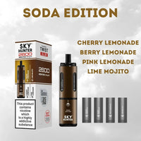 4 in 1 Sky Hunter 2600 Puffs Disposable Vape Pod Kit Pack of 5