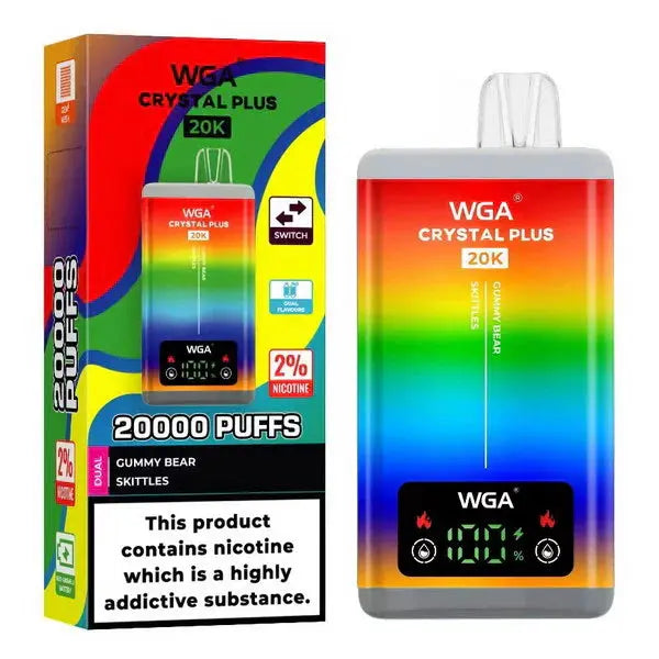 WGA Crystal Plus 20000 Puffs Dual Flavours box of 10