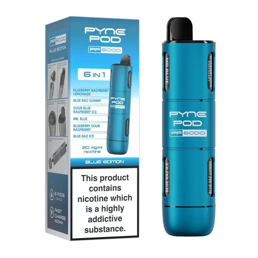 6 In 1 Pyne Pod PP6000 Disposable Vape Pod Kit Box of 5