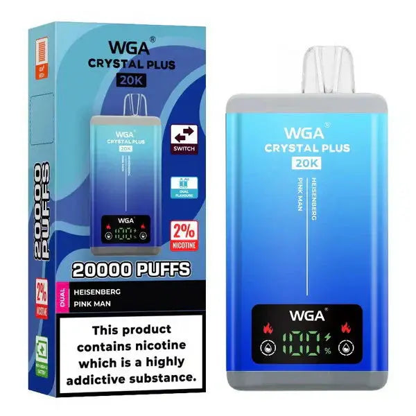 WGA Crystal Plus 20000 Puffs Dual Flavours box of 10