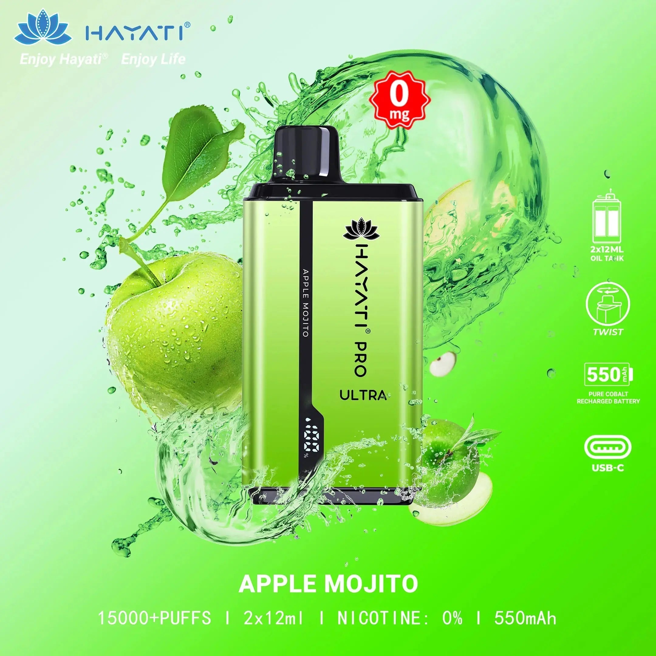 Hayati Pro Ultra 15000 Puffs Disposable Vape Bar Pod Box Of 10