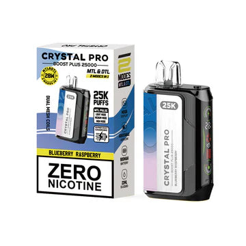0% Crystal Pro Boost Plus 25000 Disposable Vape Pod Device - 0mg - Box of 5