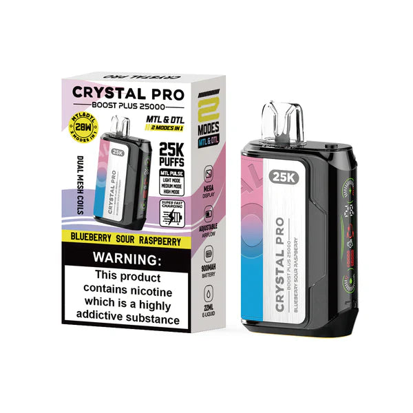 Crystal Pro Boost Plus 25000 Disposable Vape Pod Device - 20mg - Box of 5
