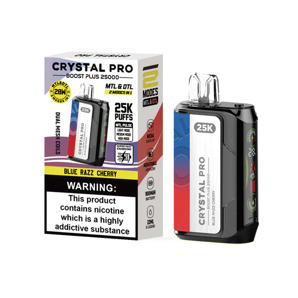 Crystal Pro Boost Plus 25000 Disposable Vape Pod Device - 20mg - Box of 5