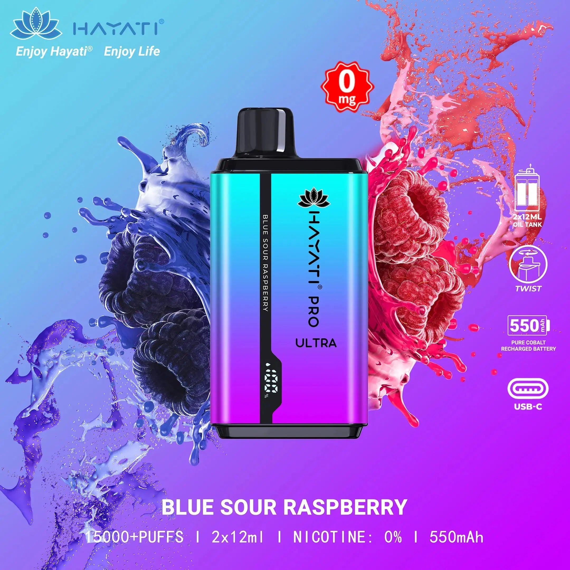 Hayati Pro Ultra 15000 Puffs Disposable Vape Bar Pod Box Of 10