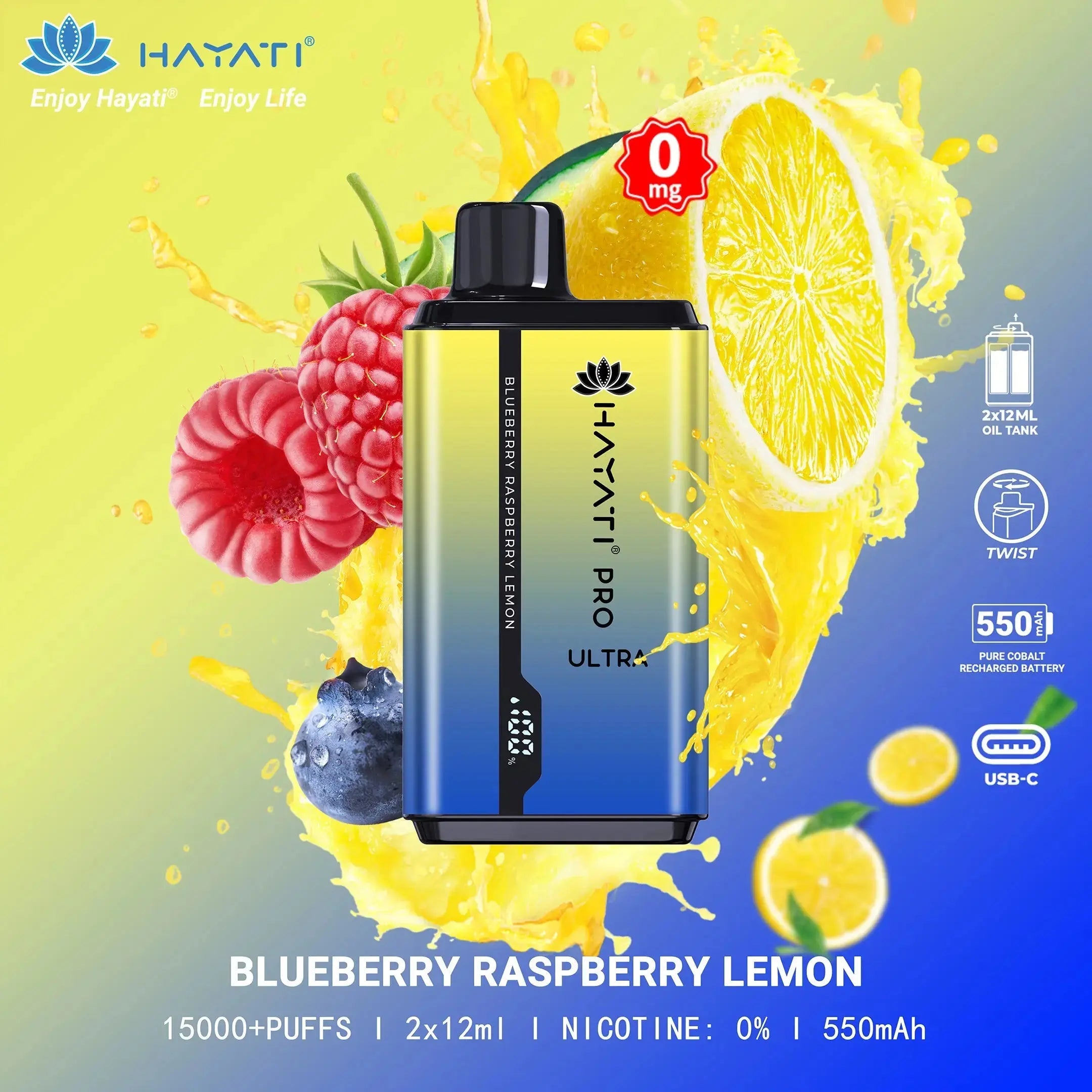 Hayati Pro Ultra 15000 Puffs Disposable Vape Bar Pod Box Of 10