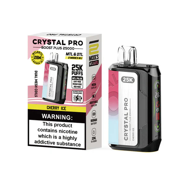 Crystal Pro Boost Plus 25000 Disposable Vape Pod Device - 20mg - Box of 5