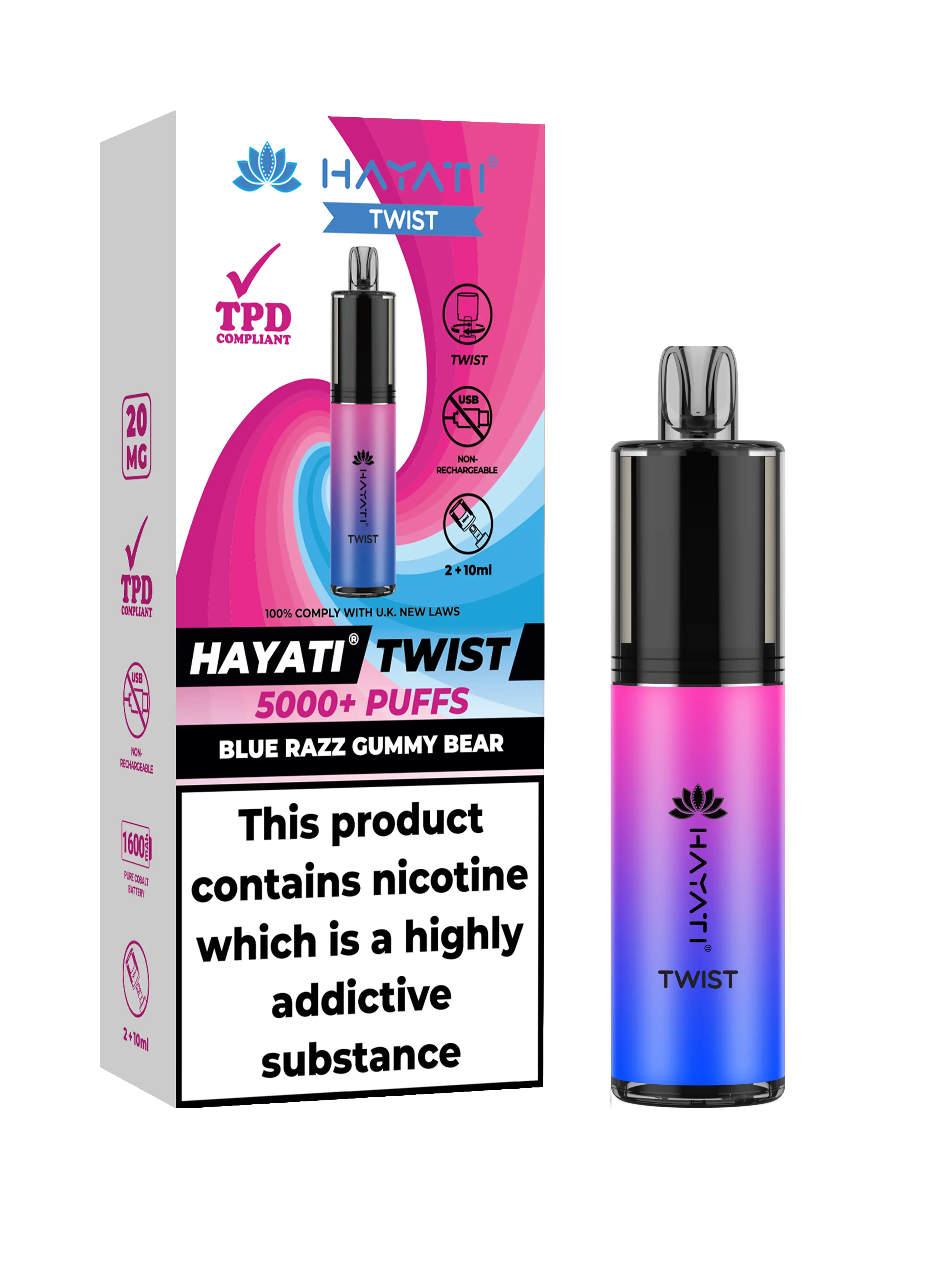 HAYATI TWIST 5000 PUFFS VAPE Box of 5