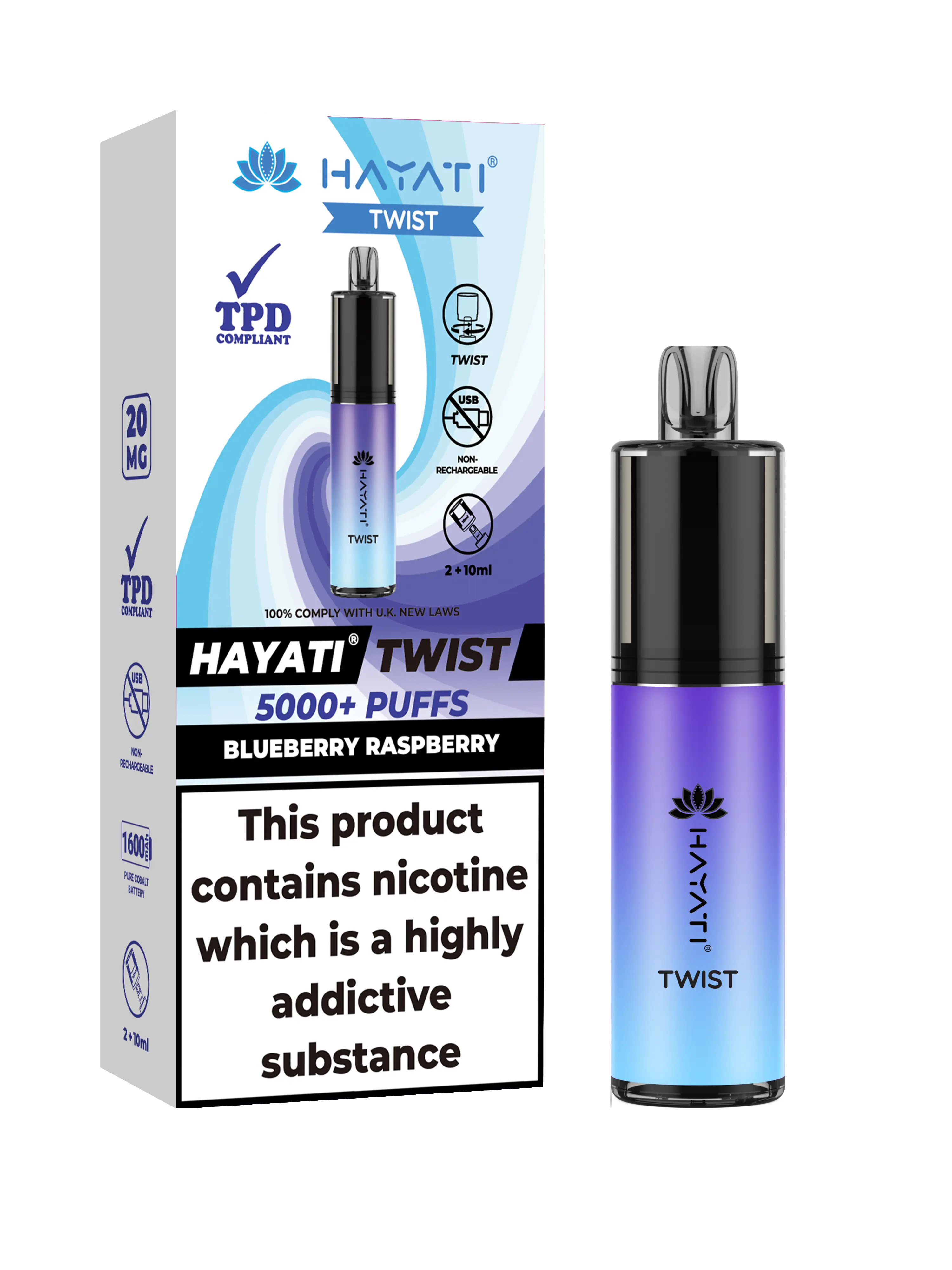HAYATI TWIST 5000 PUFFS VAPE Box of 5