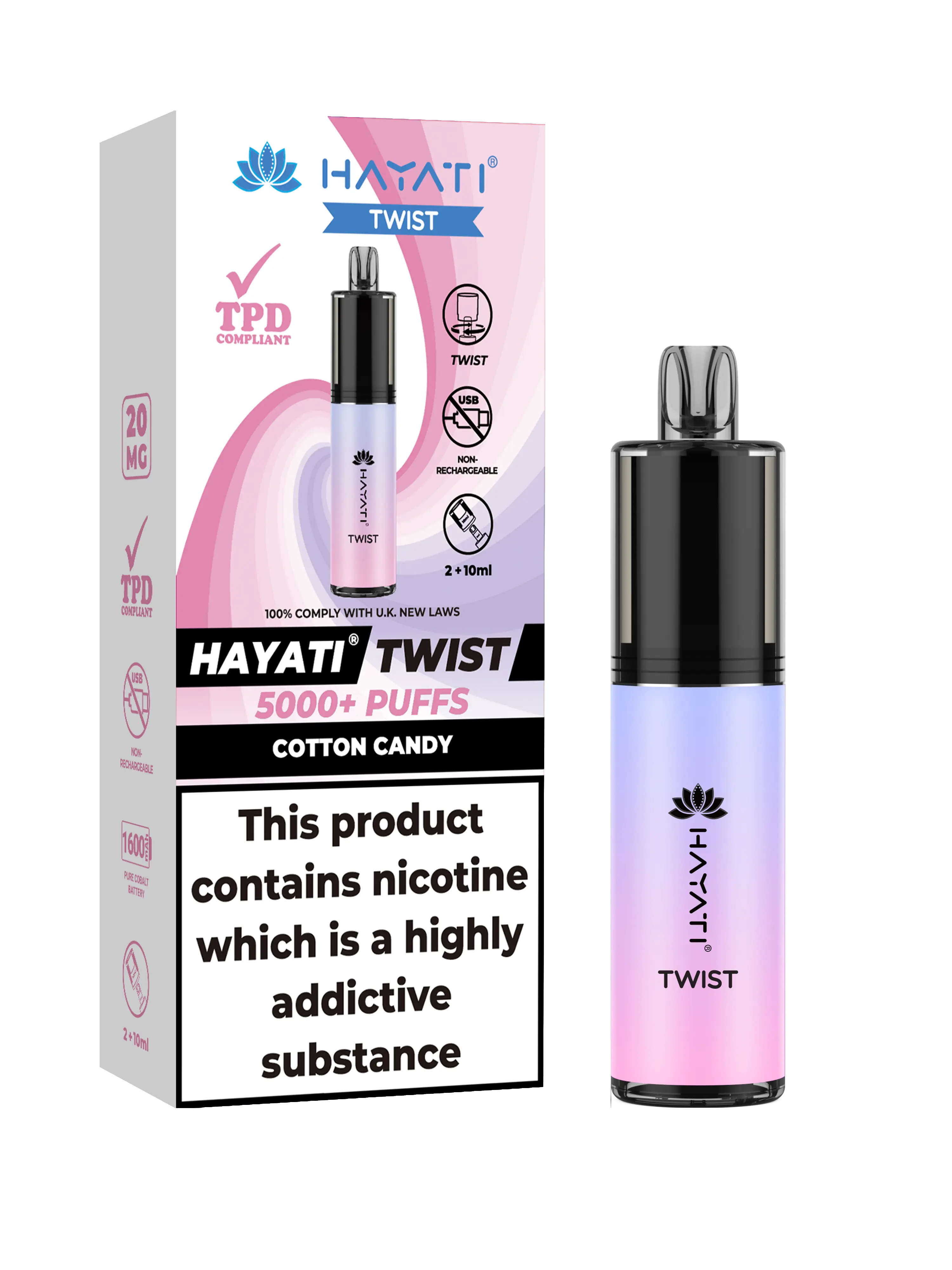 HAYATI TWIST 5000 PUFFS VAPE Box of 5