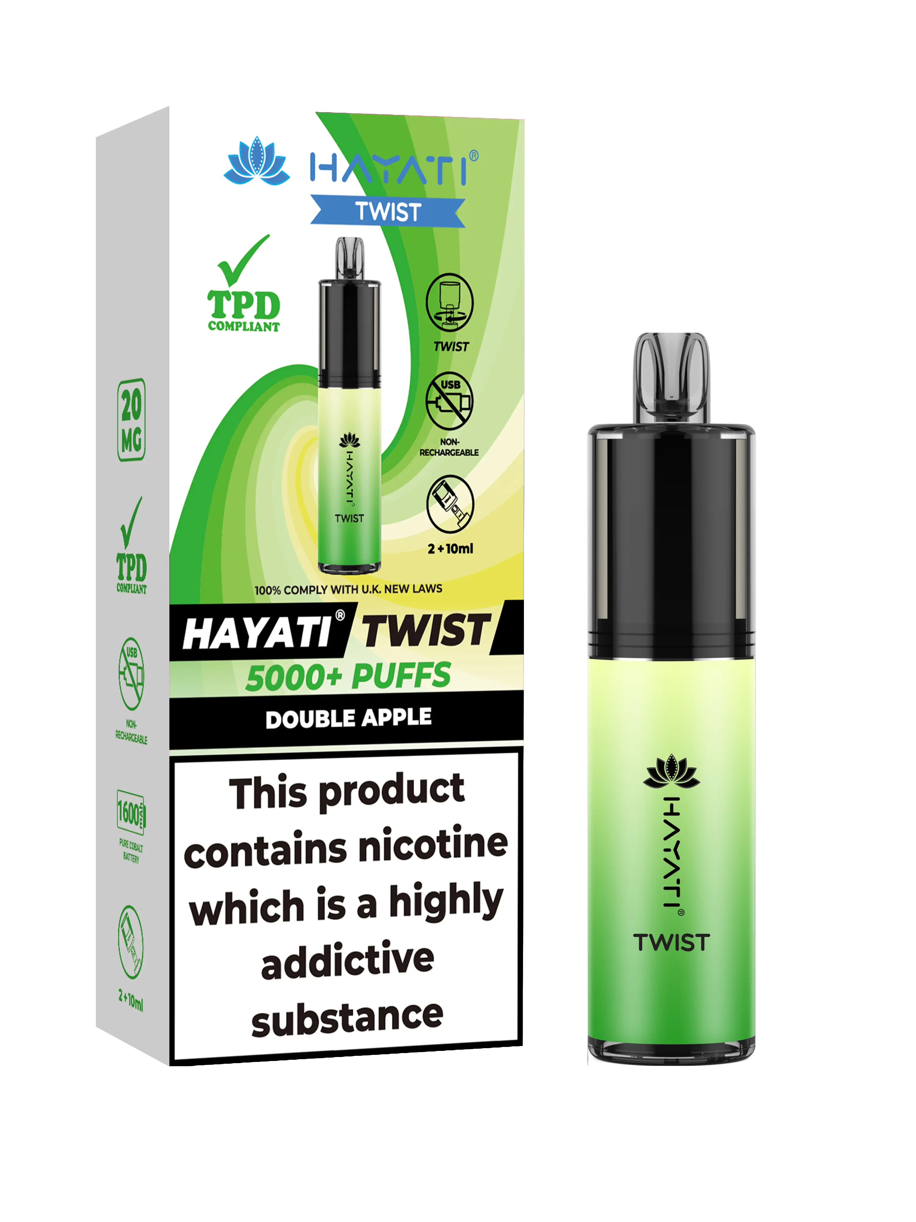 HAYATI TWIST 5000 PUFFS VAPE Box of 5