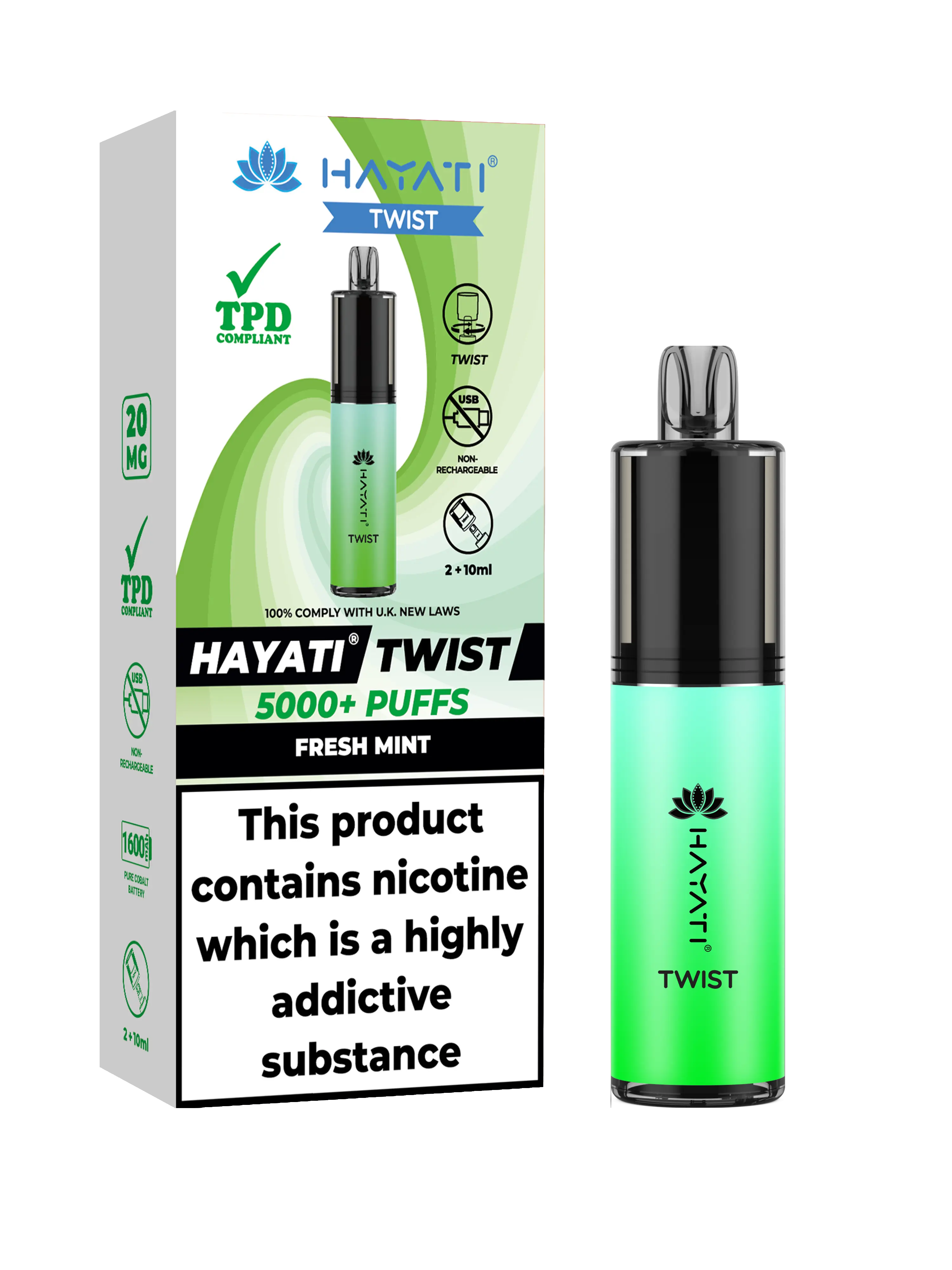 HAYATI TWIST 5000 PUFFS VAPE Box of 5