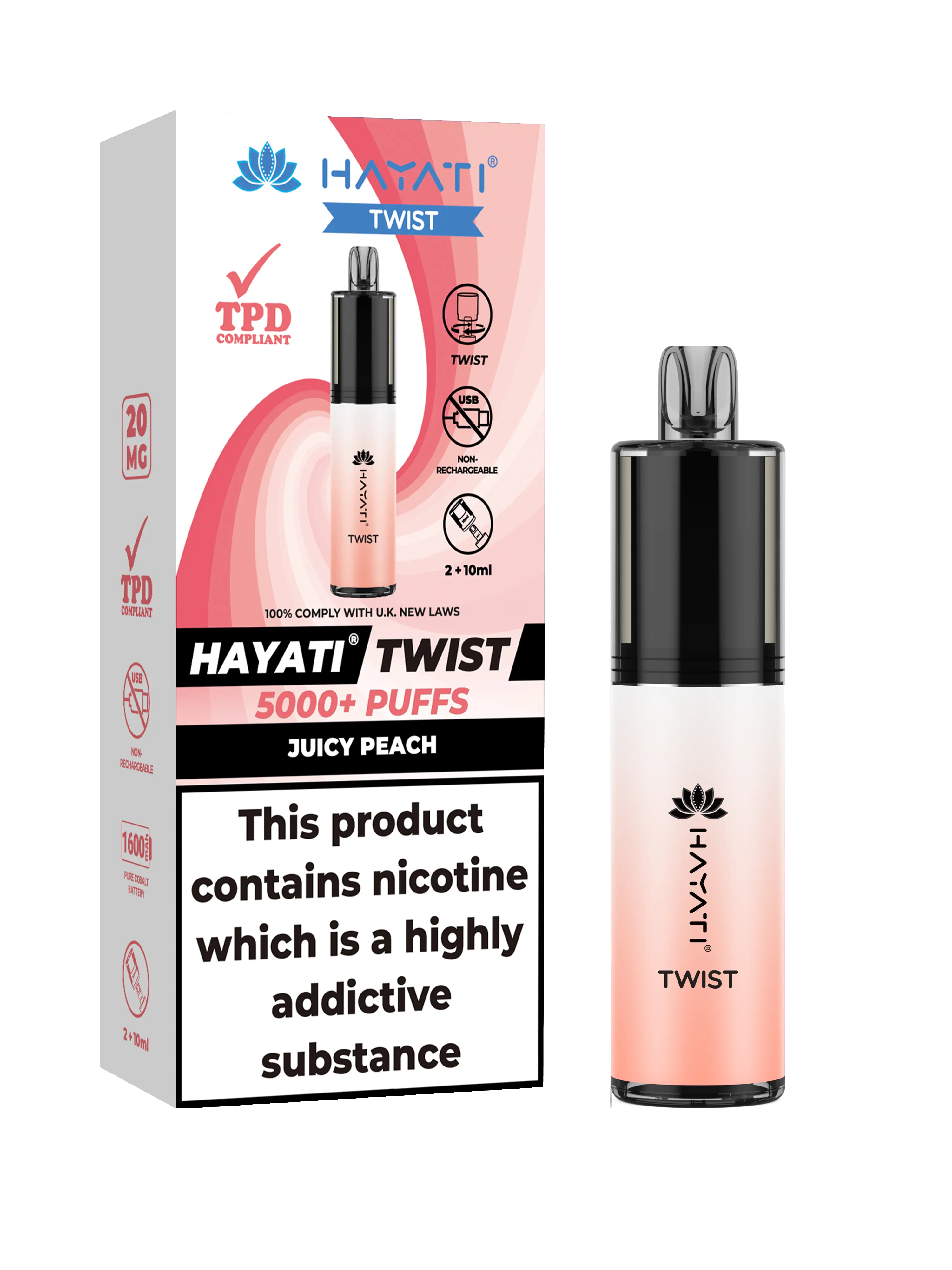 HAYATI TWIST 5000 PUFFS VAPE Box of 5