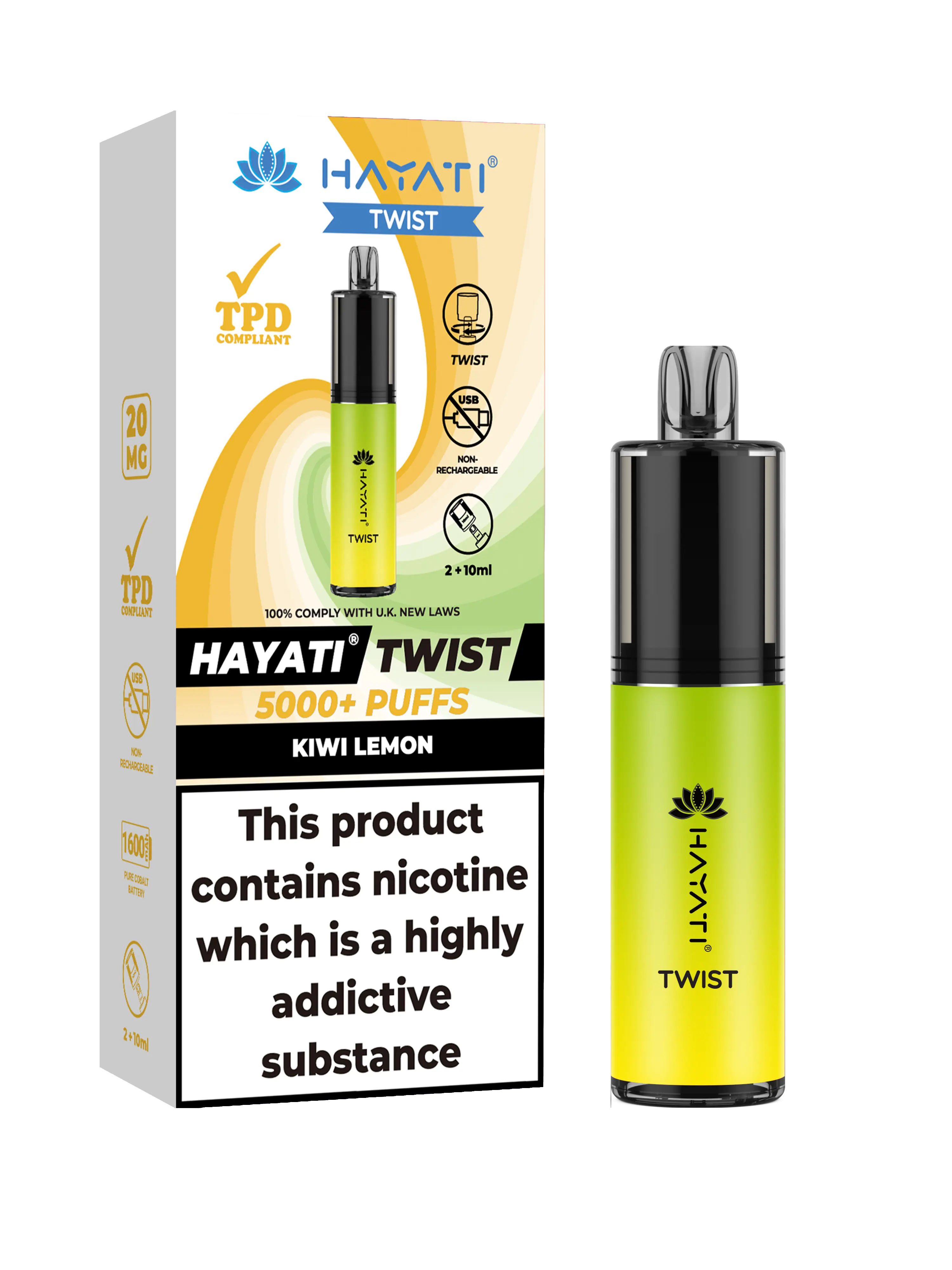 HAYATI TWIST 5000 PUFFS VAPE Box of 5