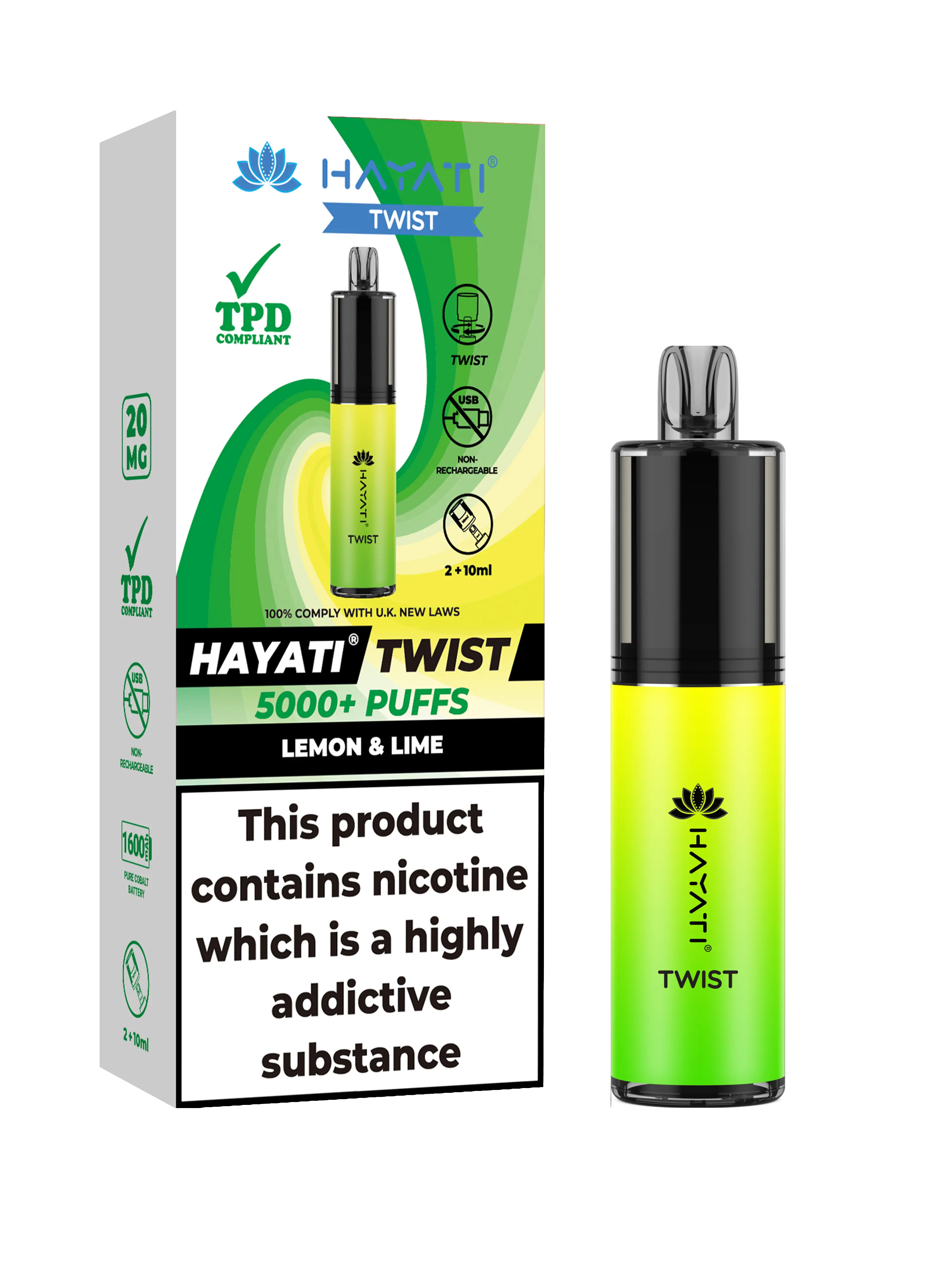 HAYATI TWIST 5000 PUFFS VAPE Box of 5