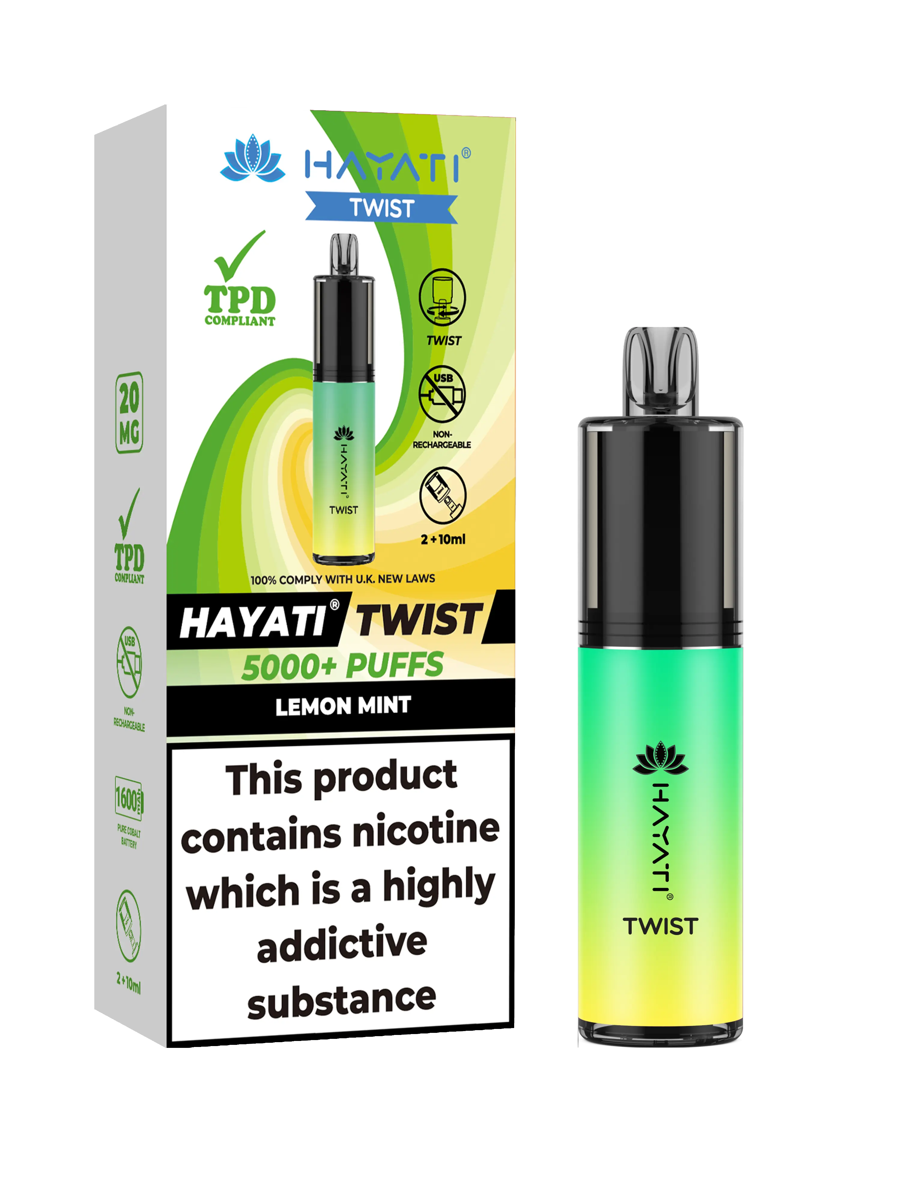 HAYATI TWIST 5000 PUFFS VAPE Box of 5