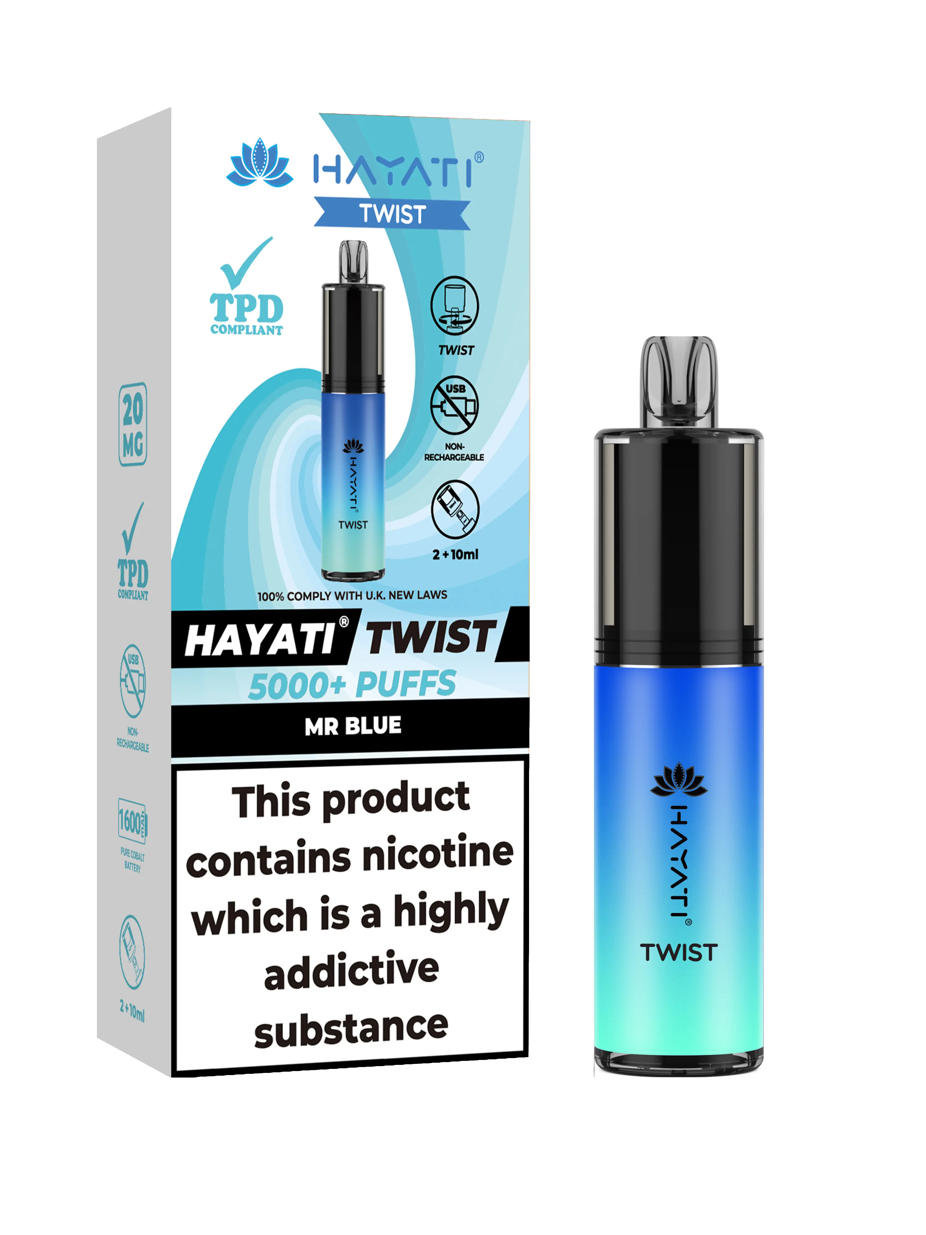 HAYATI TWIST 5000 PUFFS VAPE Box of 5