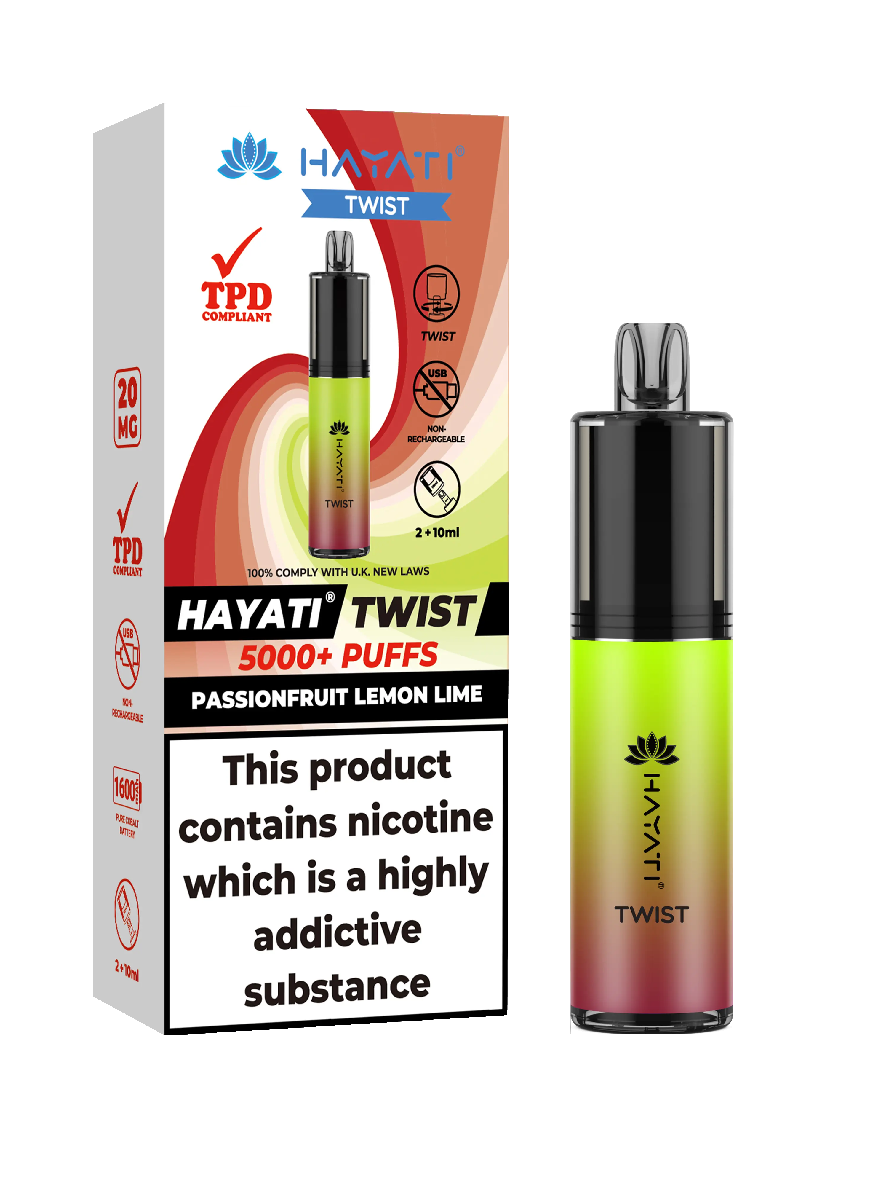 HAYATI TWIST 5000 PUFFS VAPE Box of 5