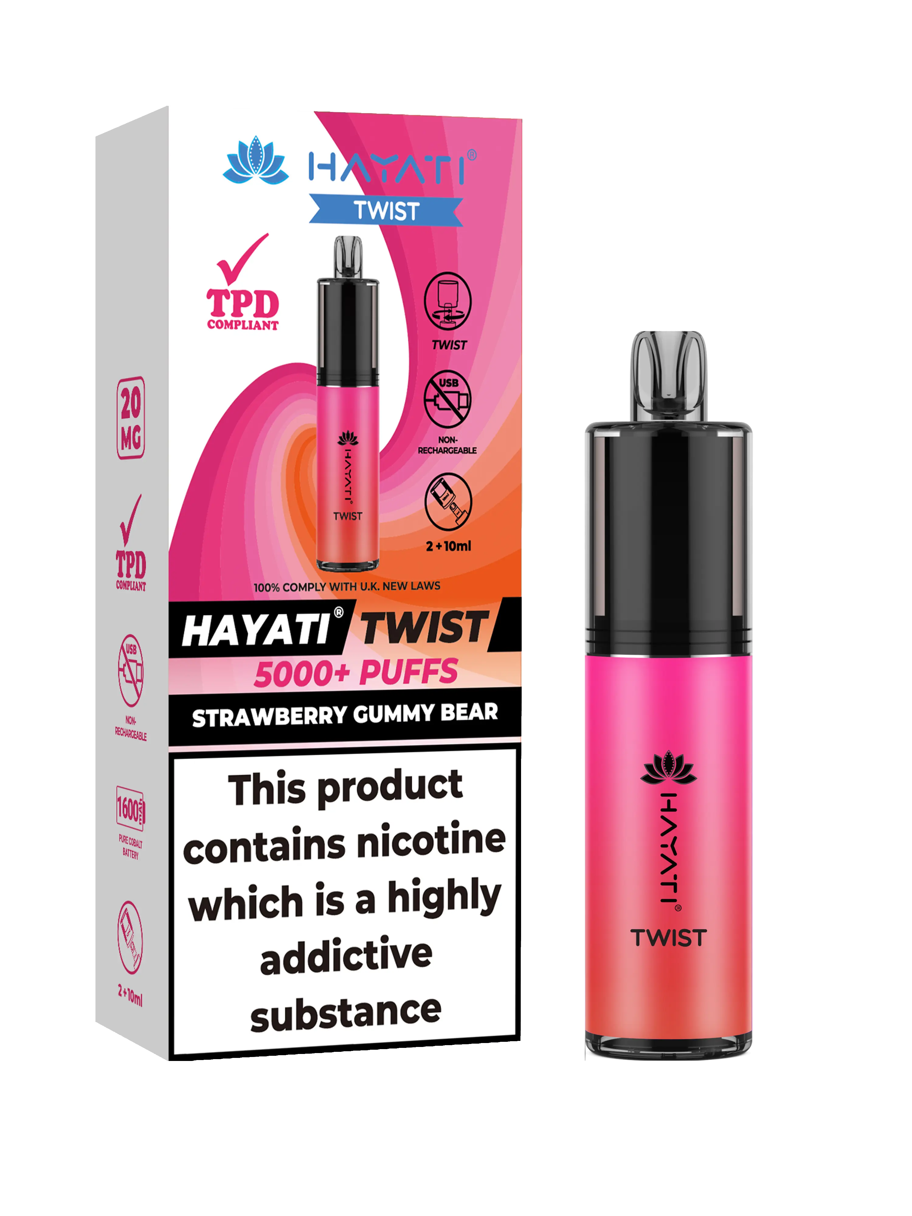 HAYATI TWIST 5000 PUFFS VAPE Box of 5