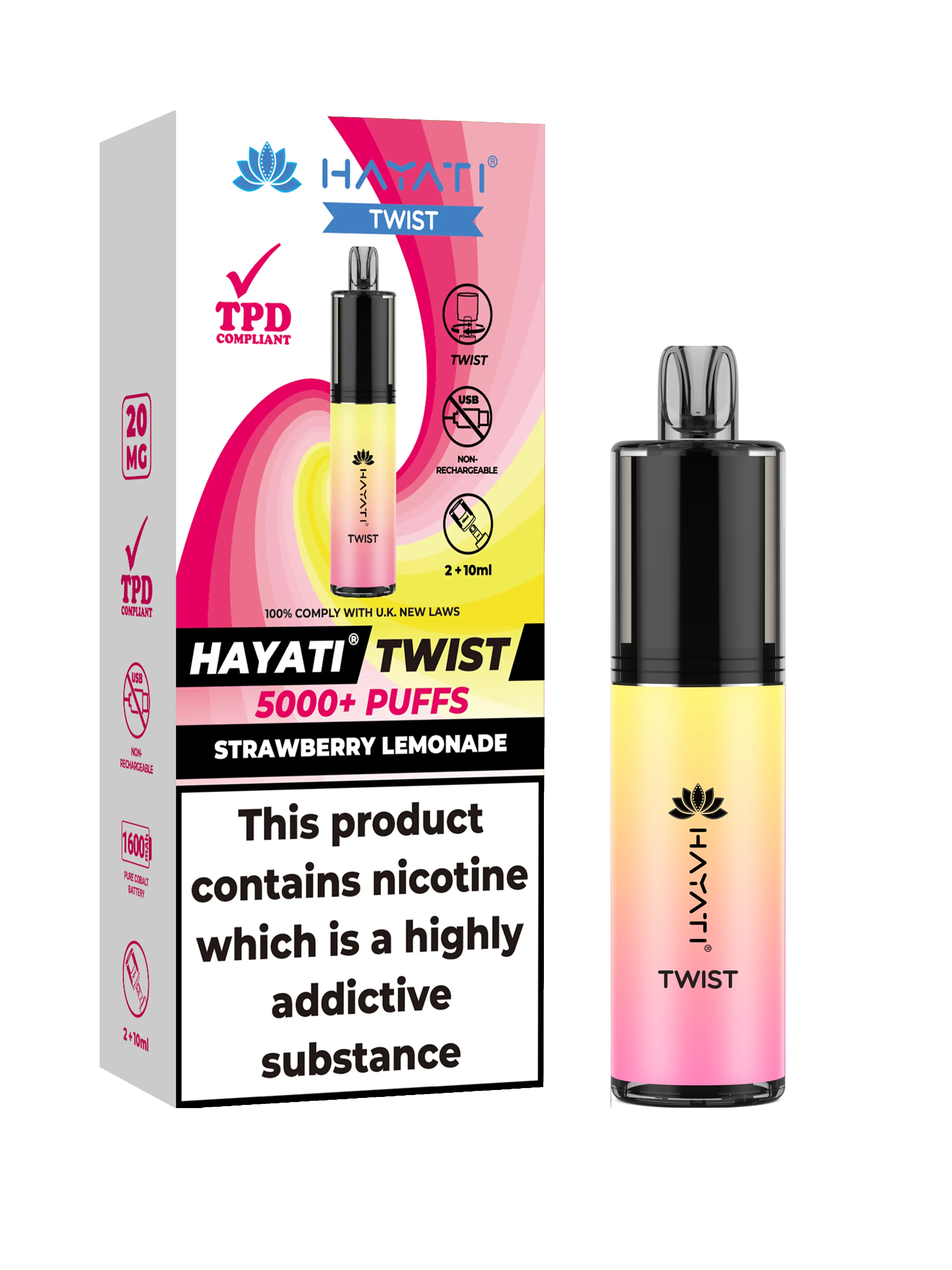 HAYATI TWIST 5000 PUFFS VAPE Box of 5