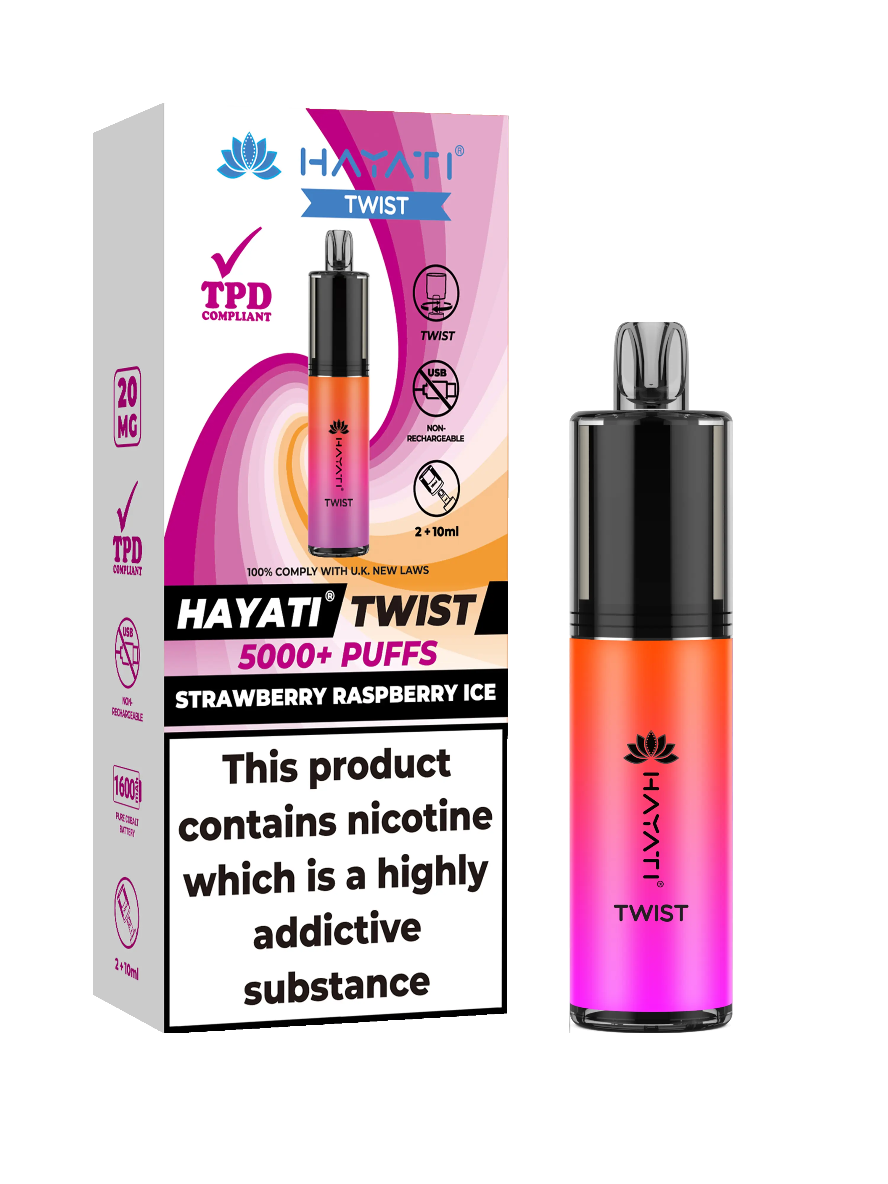 HAYATI TWIST 5000 PUFFS VAPE Box of 5