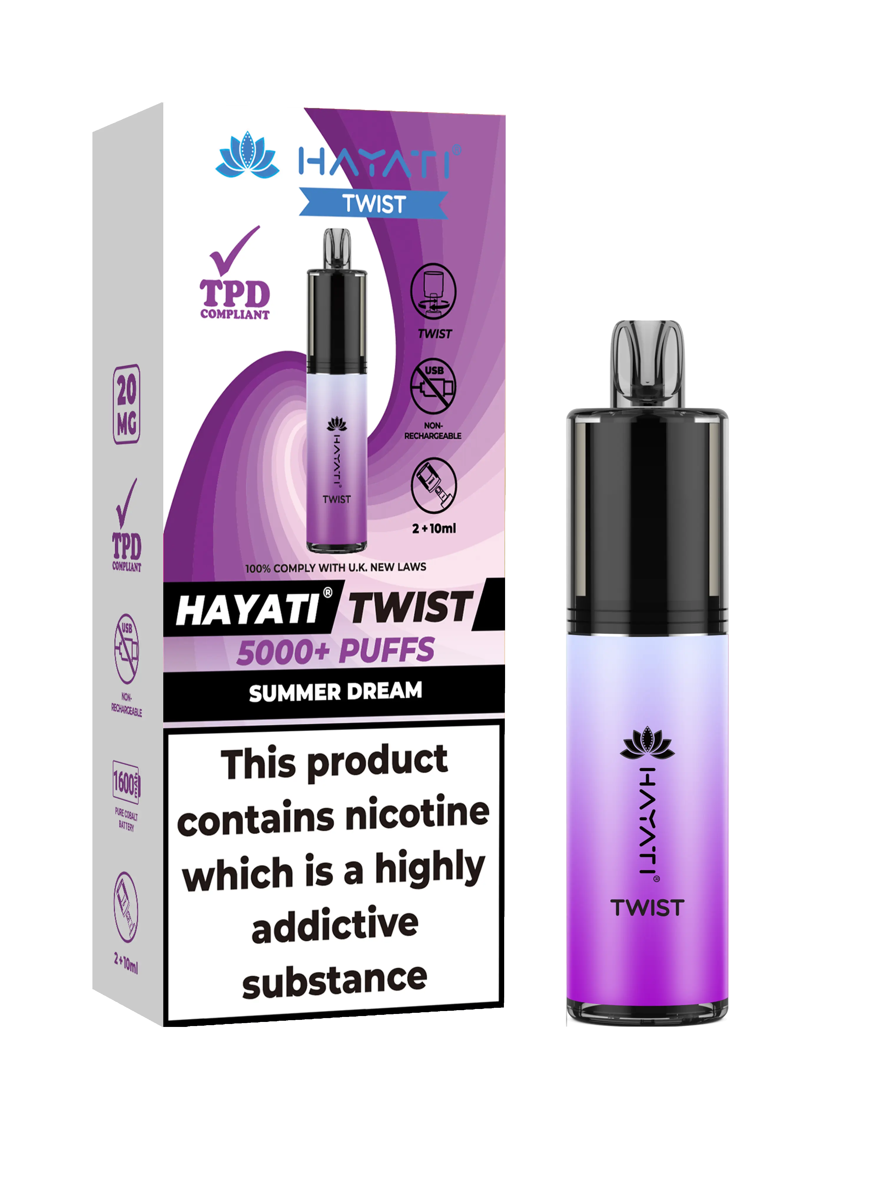 HAYATI TWIST 5000 PUFFS VAPE Box of 5
