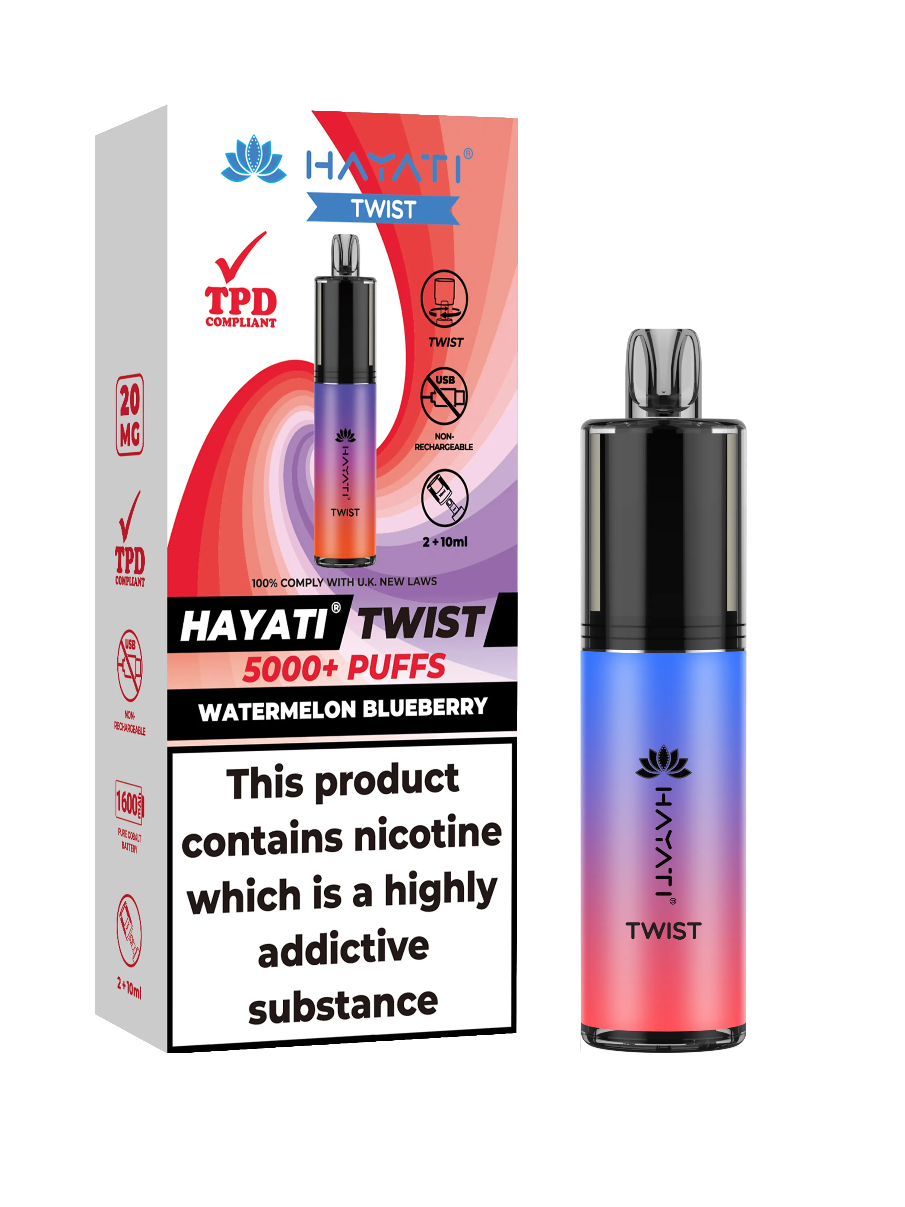 HAYATI TWIST 5000 PUFFS VAPE Box of 5