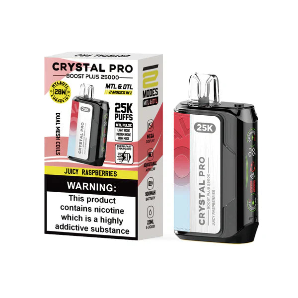 Crystal Pro Boost Plus 25000 Disposable Vape Pod Device - 20mg - Box of 5