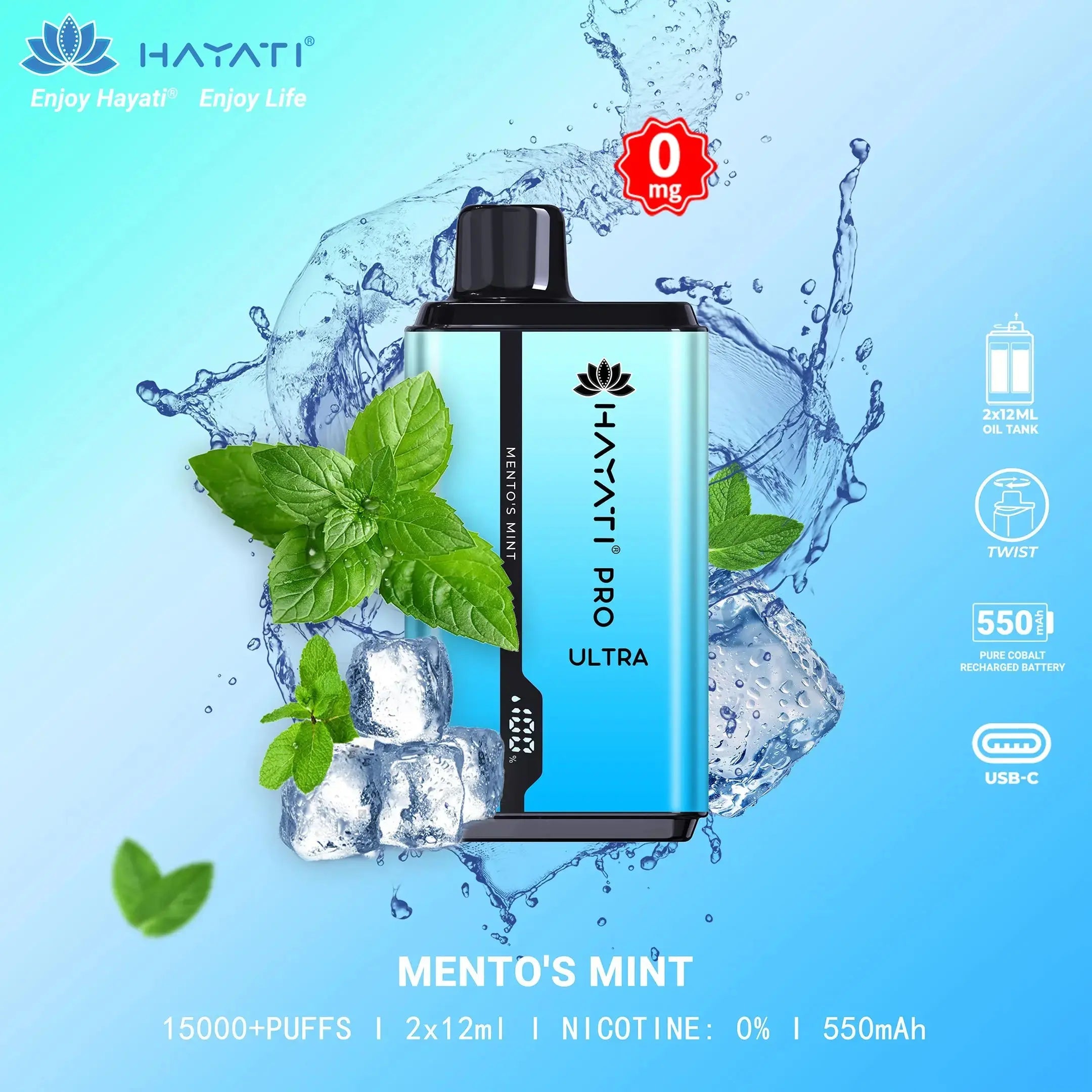 Hayati Pro Ultra 15000 Puffs Disposable Vape Bar Pod Box Of 10