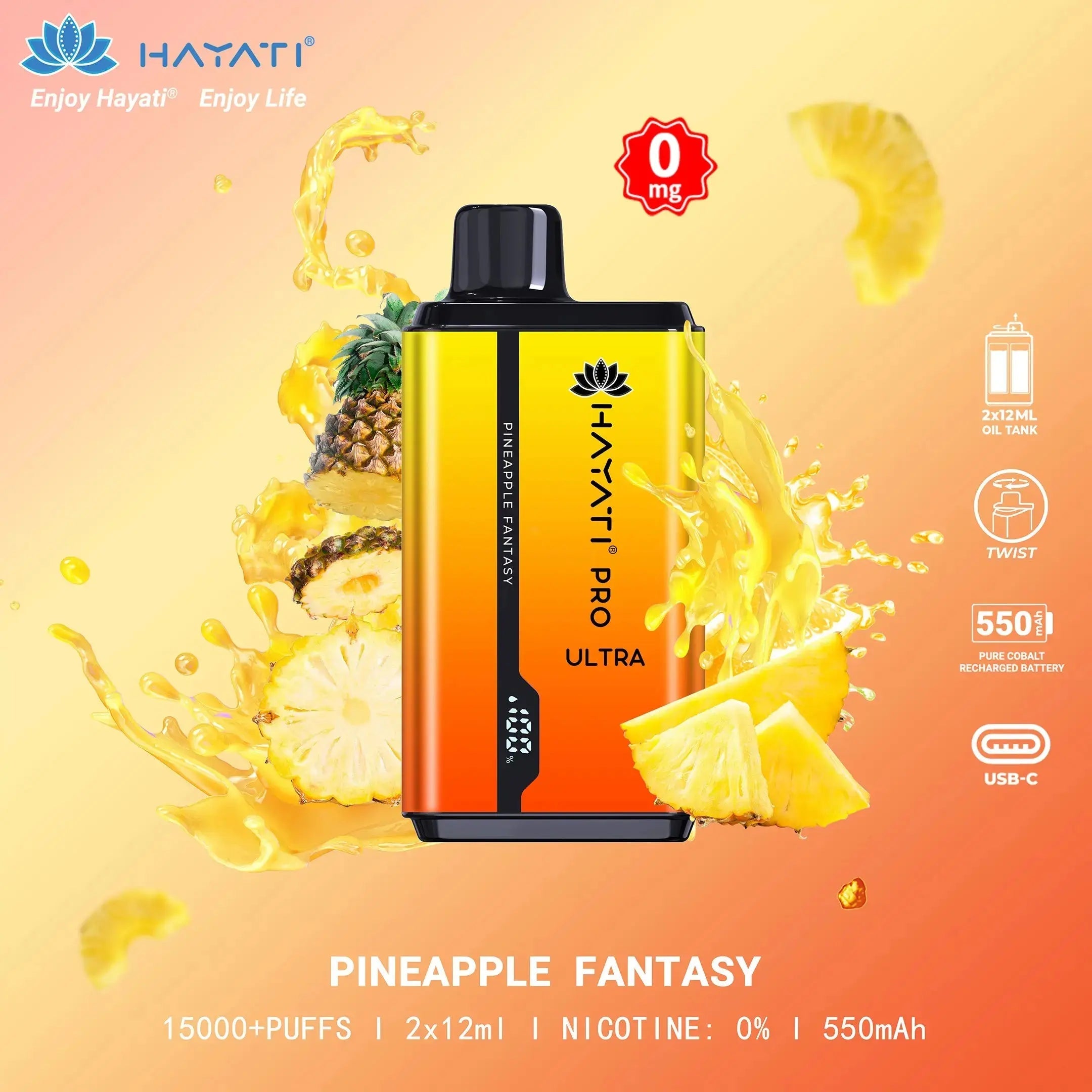 Hayati Pro Ultra 15000 Puffs Disposable Vape Bar Pod Box Of 10