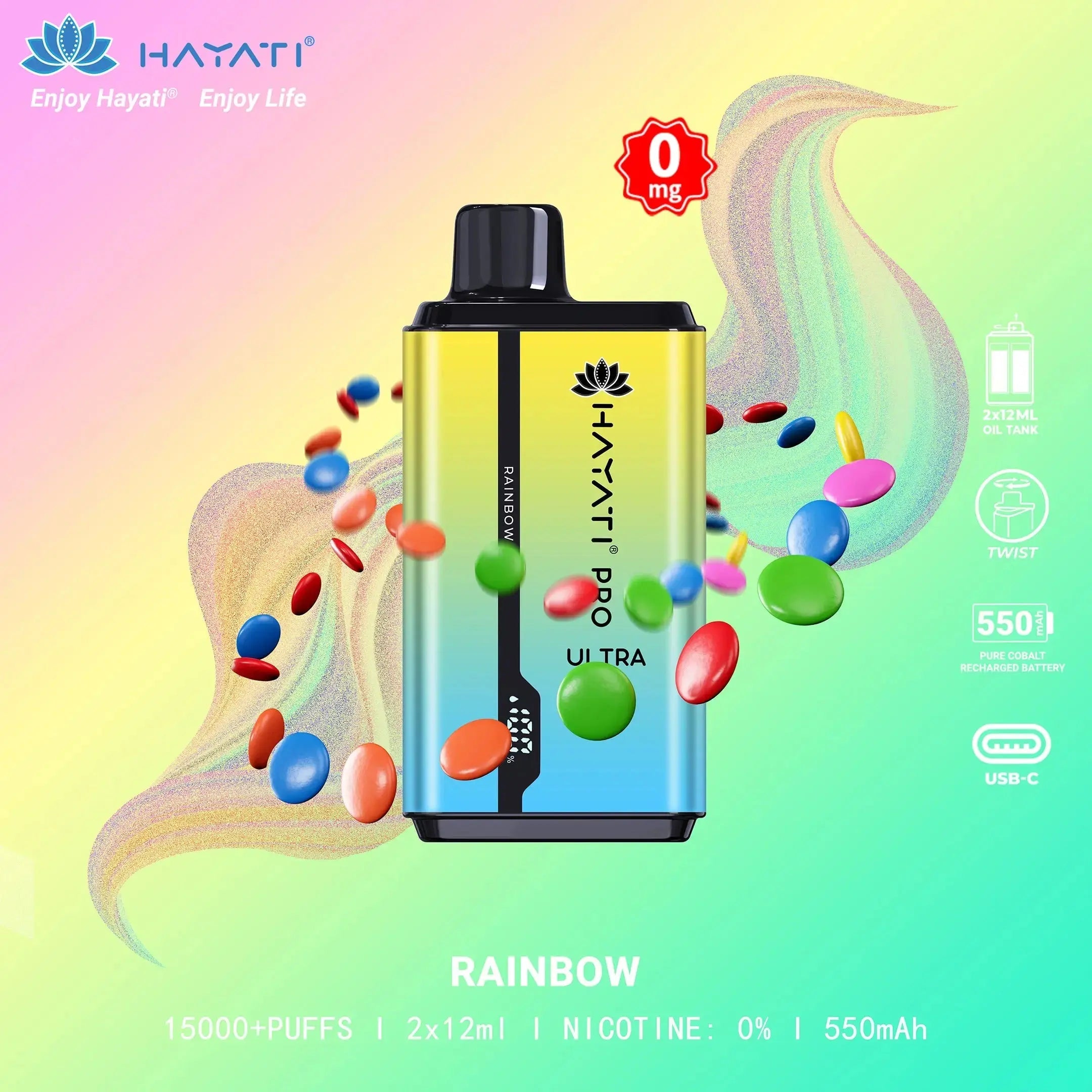 Hayati Pro Ultra 15000 Puffs Disposable Vape Bar Pod Box Of 10