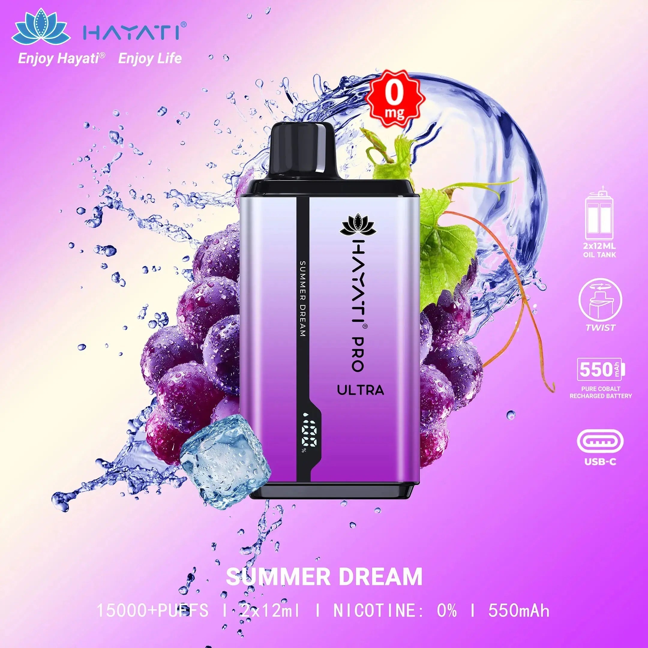 Hayati Pro Ultra 15000 Puffs Disposable Vape Bar Pod Box Of 10