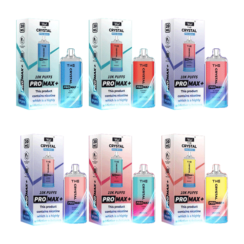 The Crystal Pro Max Plus 10000 Disposable Vape Pod 20MG 10x Multipack