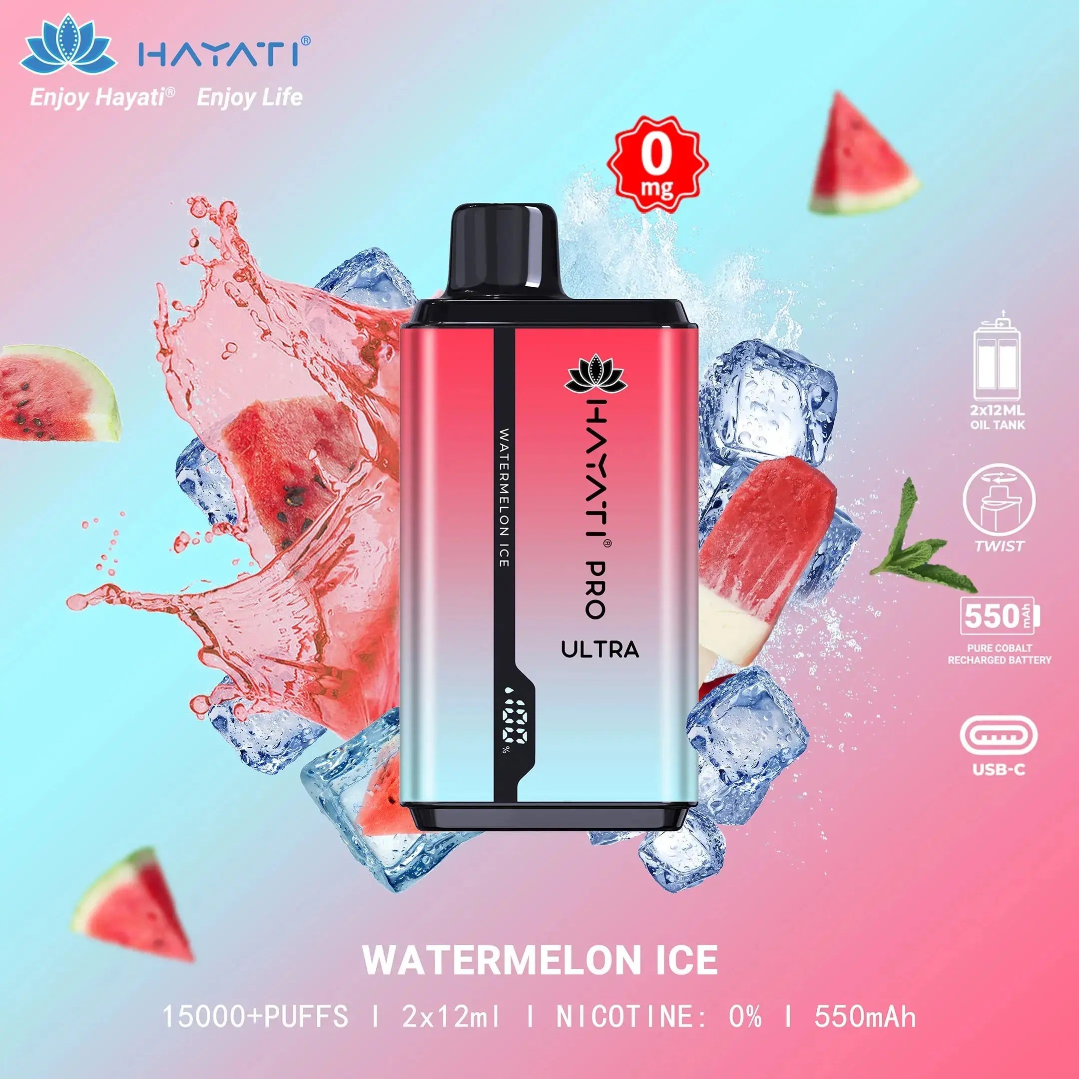 Hayati Pro Ultra 15000 Puffs Disposable Vape Bar Pod Box Of 10