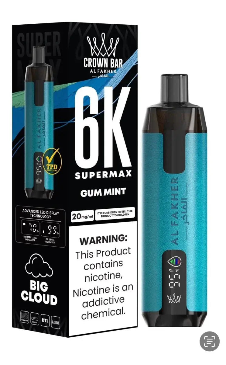 Al Fakher Supermax 6000 Disposable Vape Box of 10