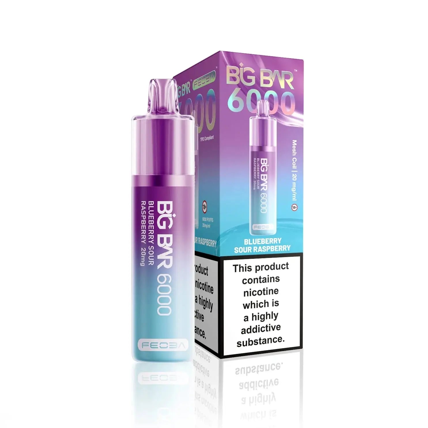 Feoba Big Bar 6000 Puffs Disposable Vape Box of 5