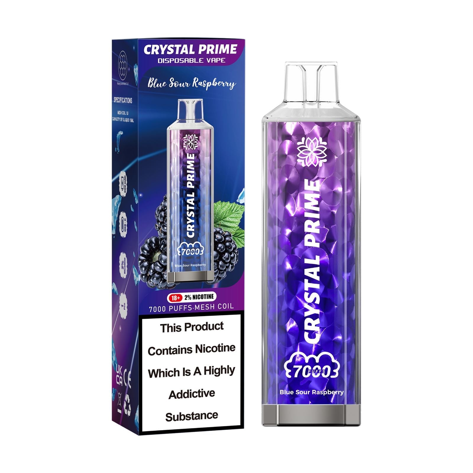 Crystal Prime 7000 Puffs Disposable Vape Pod Device 20MG
