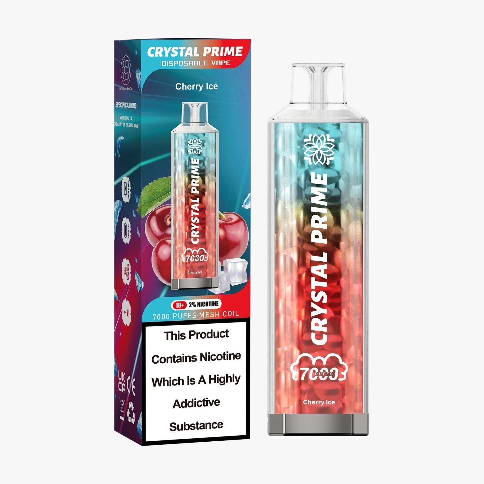 Crystal Prime 7000 Puffs Disposable Vape Pod Device 20MG