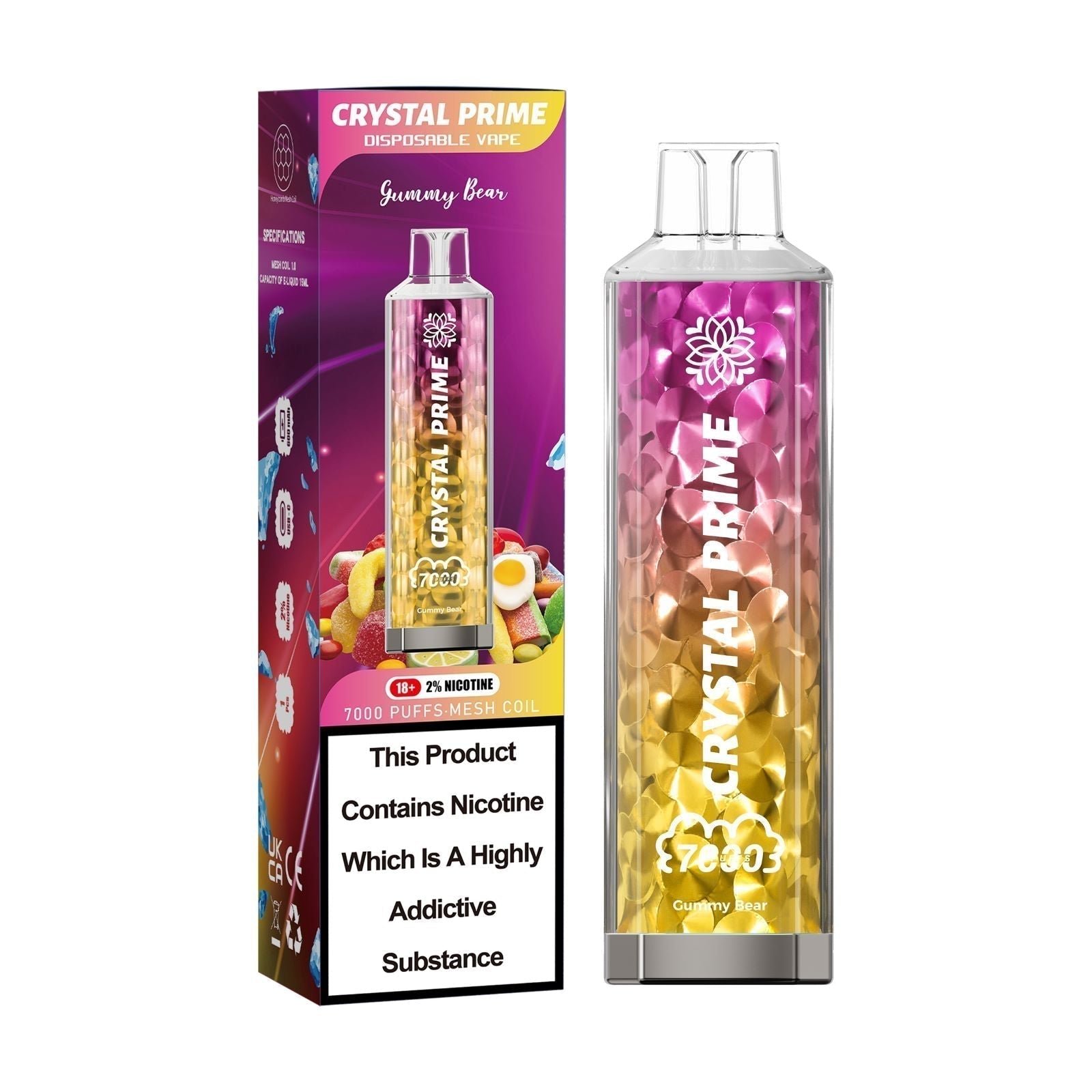 Crystal Prime 7000 Puffs Disposable Vape Pod Device 20MG