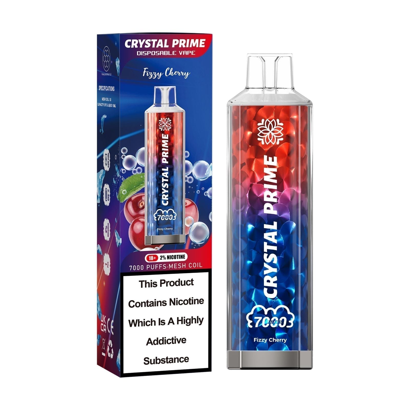 Crystal Prime 7000 Puffs Disposable Vape Pod Device 20MG