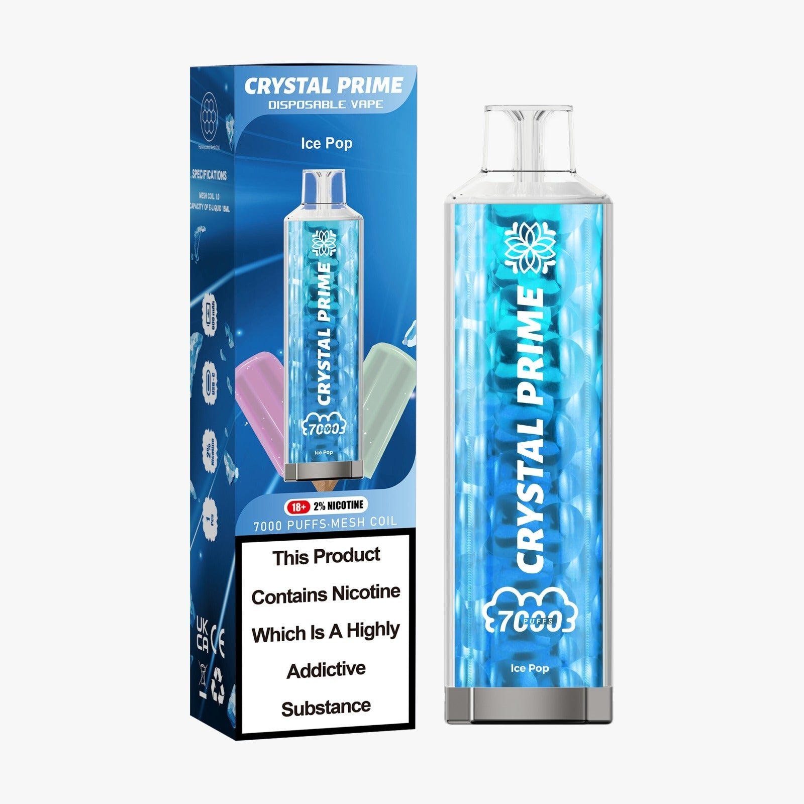 Crystal Prime 7000 Puffs Disposable Vape Pod Device 20MG