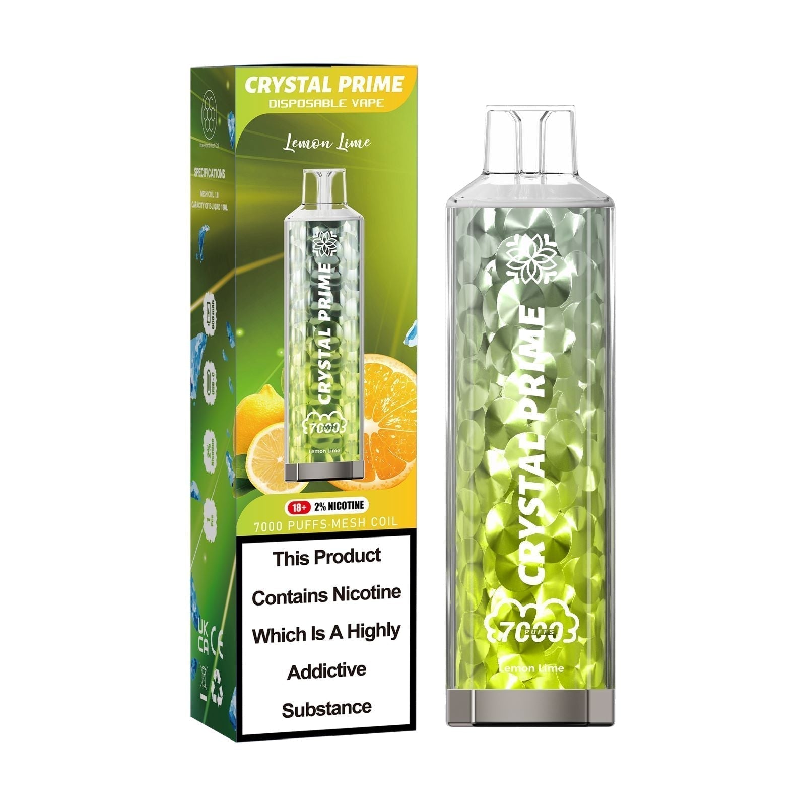 Crystal Prime 7000 Puffs Disposable Vape Pod Device 20MG