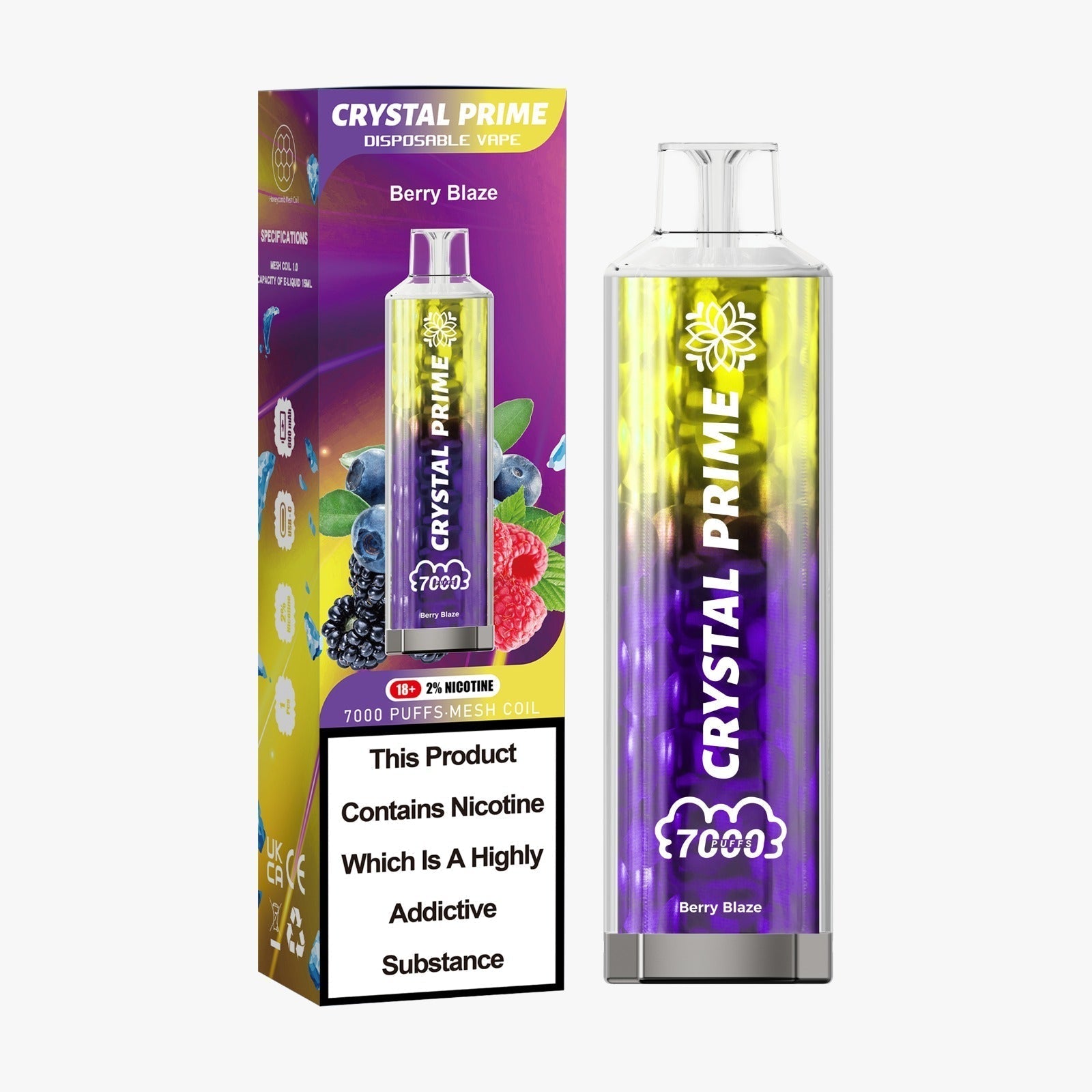 Crystal Prime 7000 Puffs Disposable Vape Pod Device 20MG