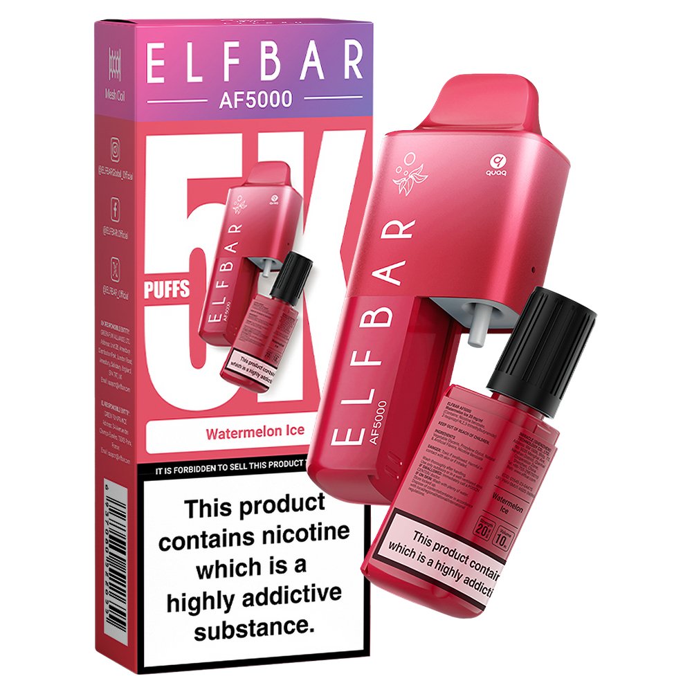 Elf Bar AF5000 Puffs Disposable Vape Device 20MG - BOX OF 5