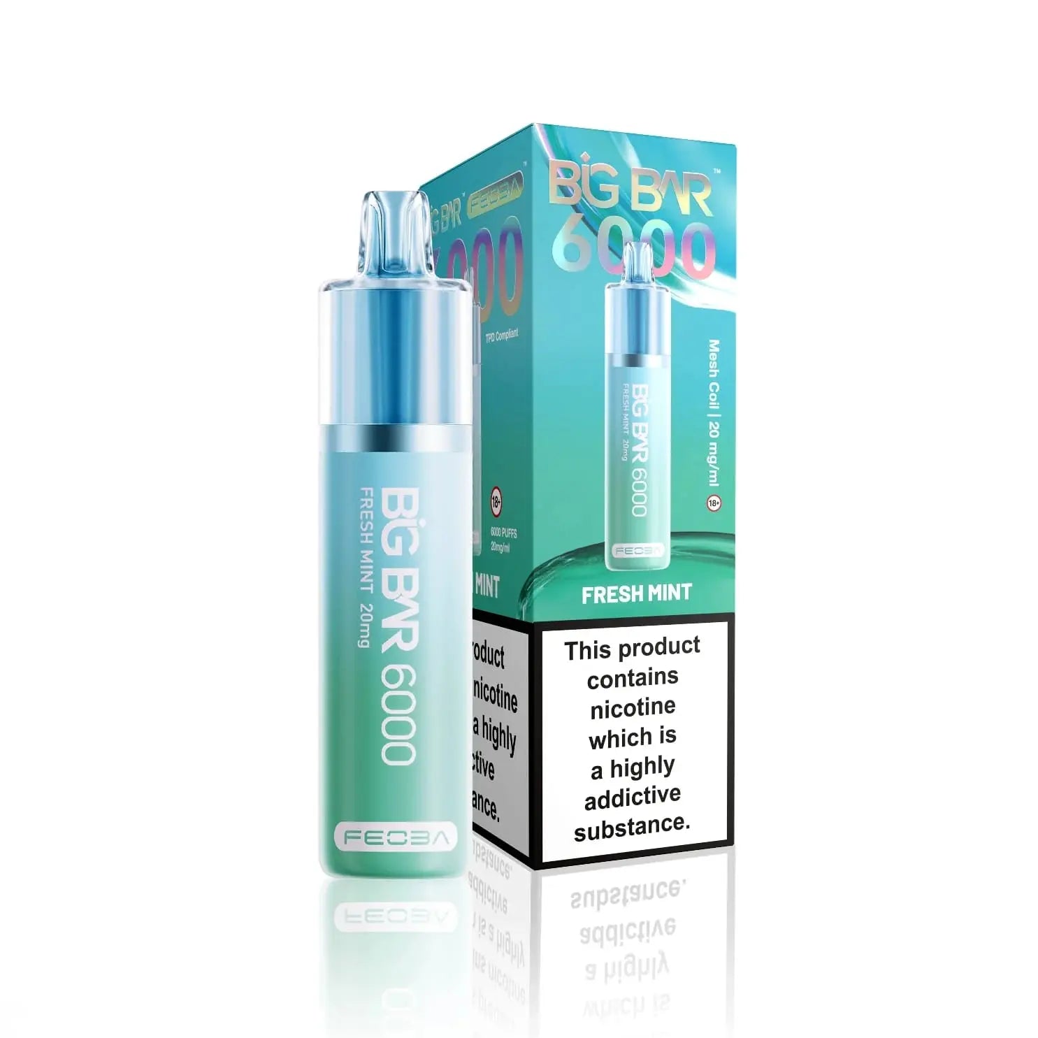 Feoba Big Bar 6000 Puffs Disposable Vape Box of 5