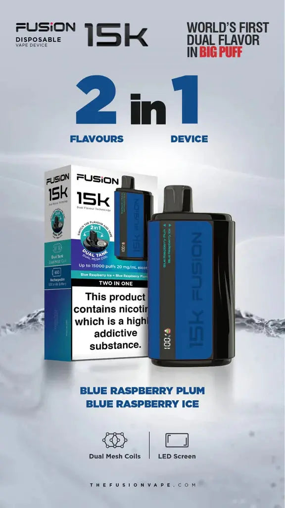 2 IN 1 FUSION 15K PUFFS DISPOSABLE VAPE POD KIT