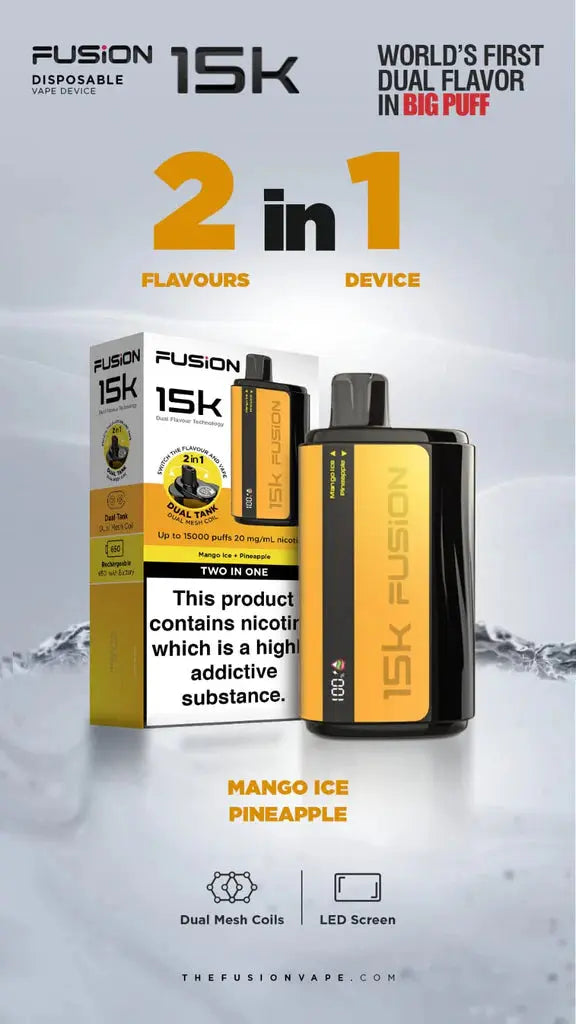2 IN 1 FUSION 15K PUFFS DISPOSABLE VAPE POD KIT